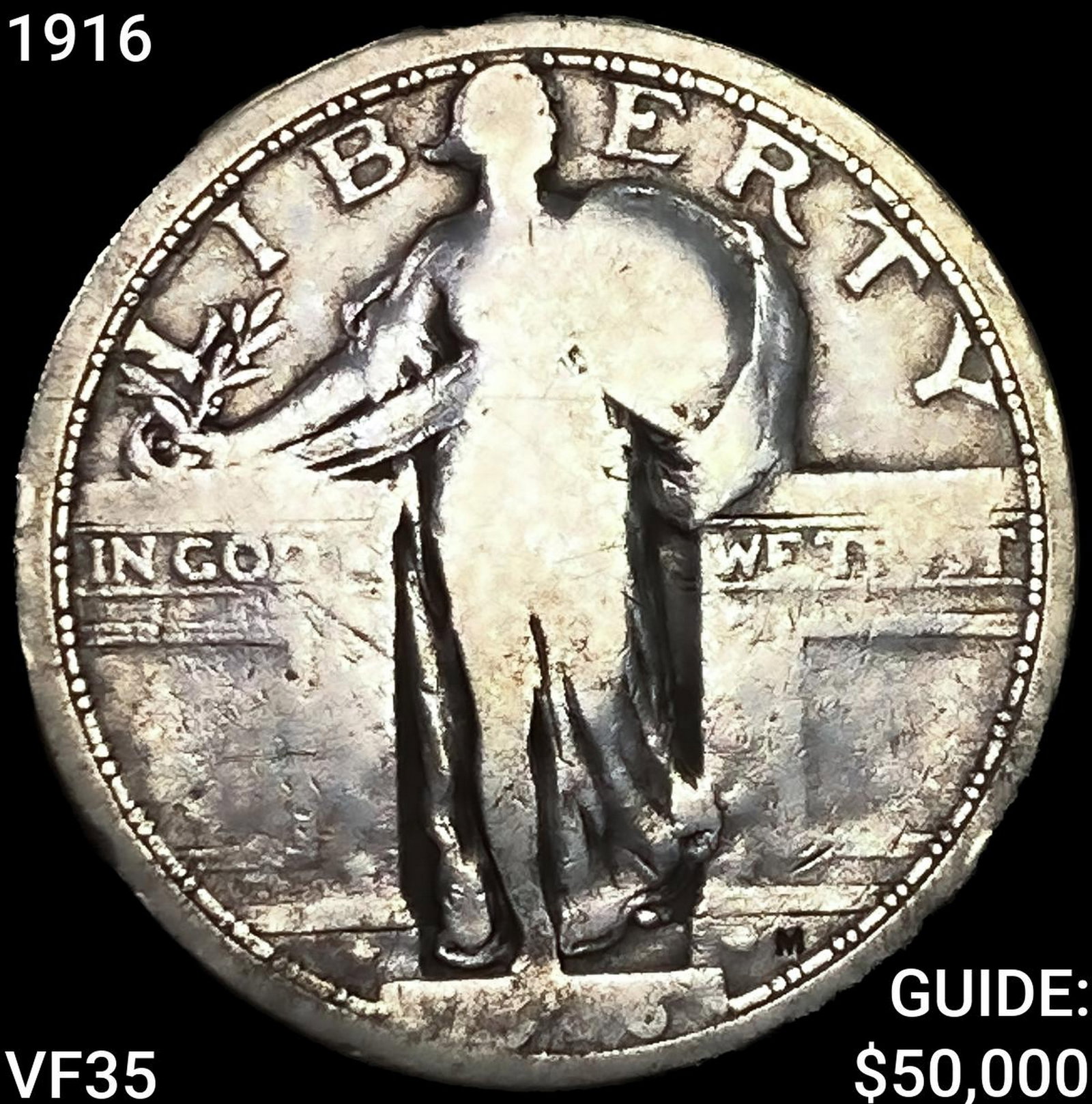 1916 Standing Liberty Quarter ABOUT UNCIRCULATED: 1916 Standing Liberty Quarter ABOUT UNCIRCULATED