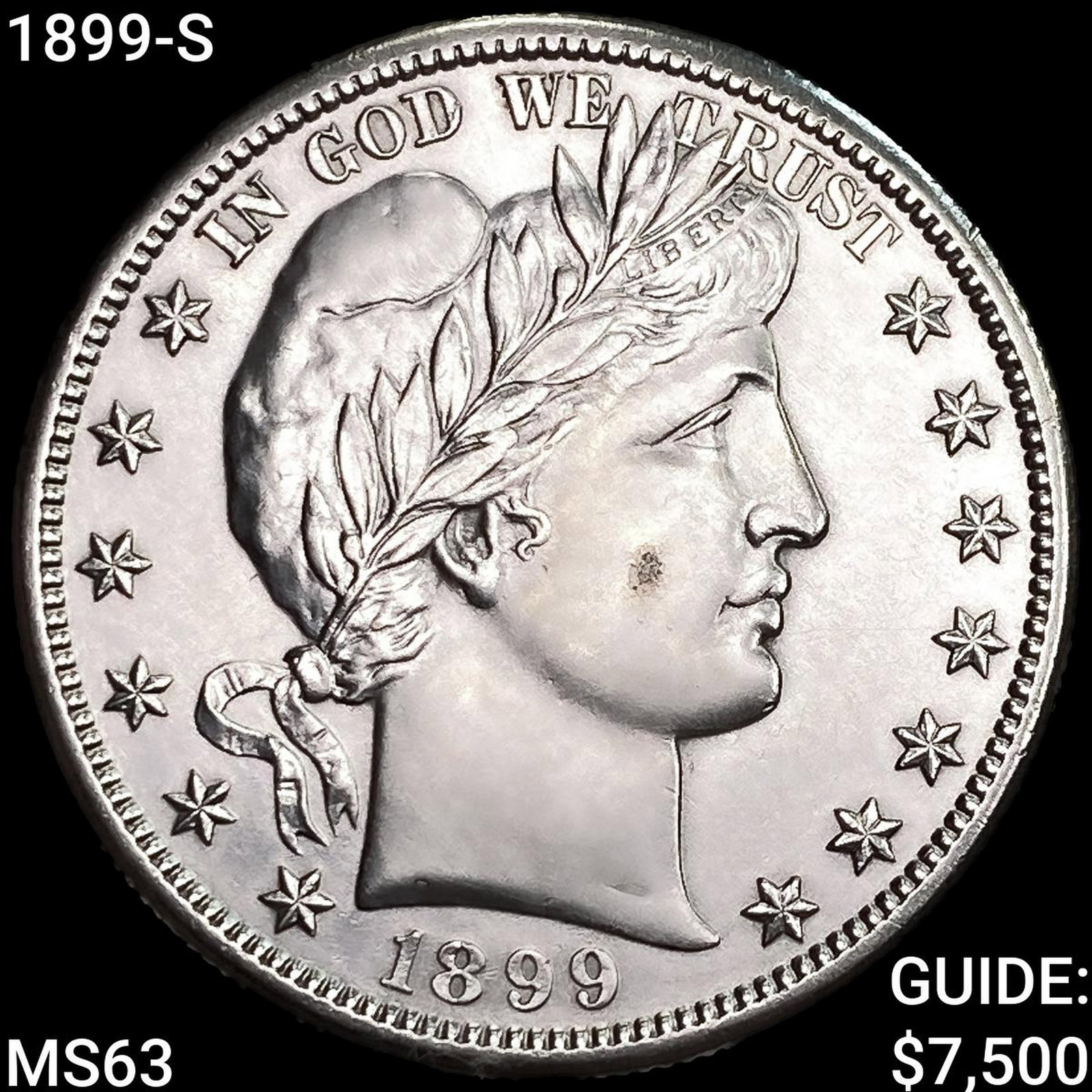 1899-S Barber Half Dollar CHOICE BU: 1899-S Barber Half Dollar CHOICE BU