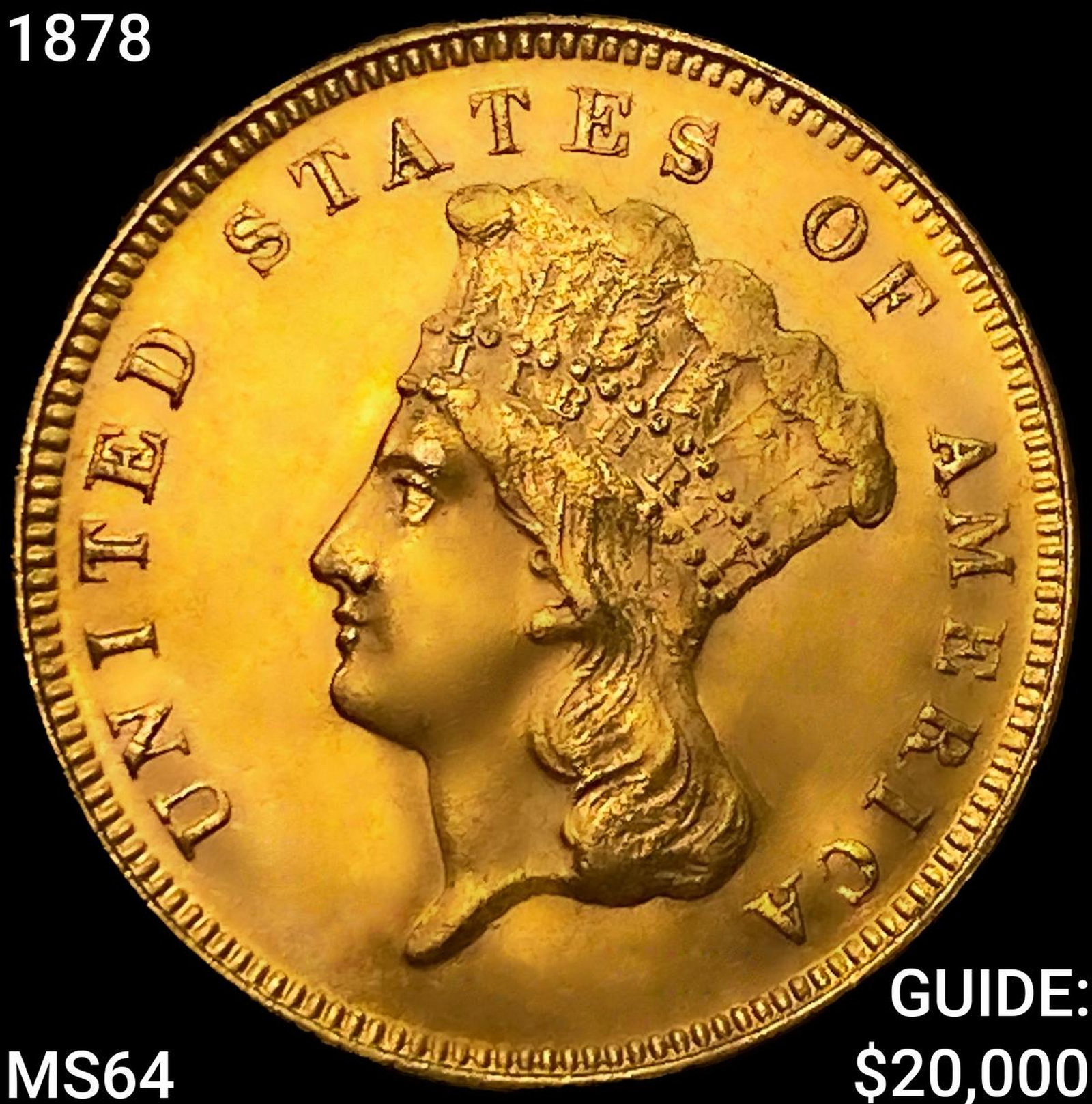 1878 $3 Gold Piece CHOICE BU (1 of 2)