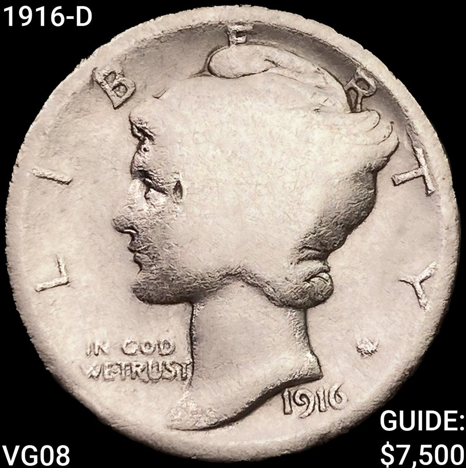 1916-D Mercury Dime NICELY CIRCULATED (1 of 2)