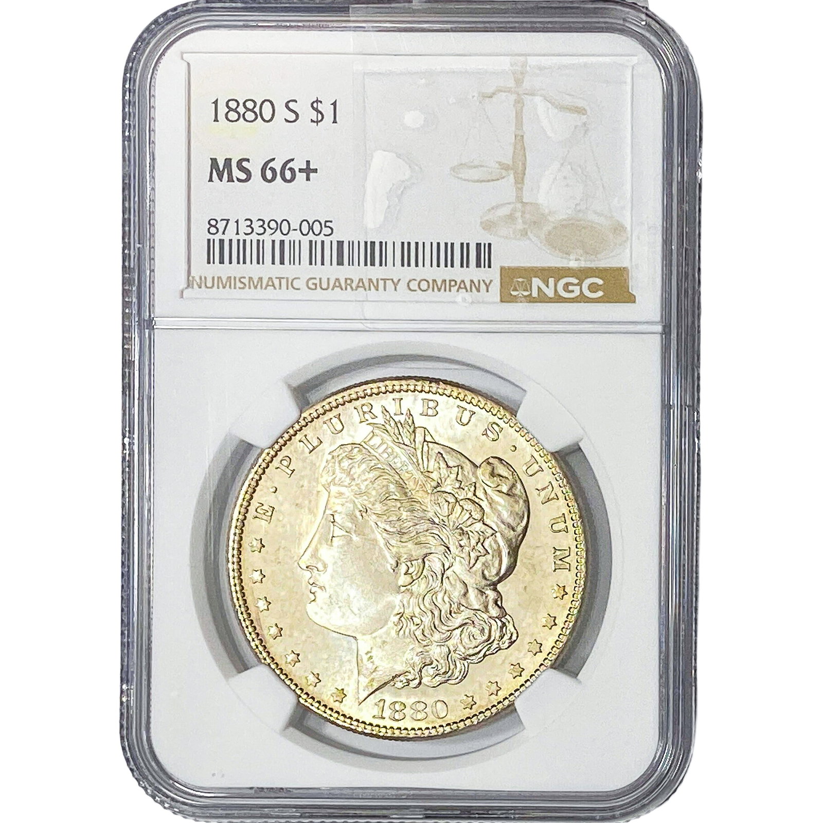 1880-S Morgan Silver Dollar NGC MS66+: 1880-S Morgan Silver Dollar NGC MS66+