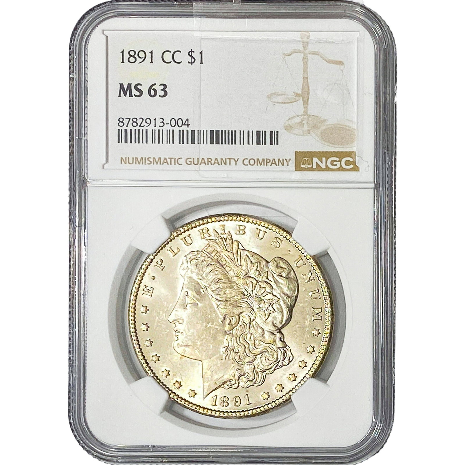1891-CC Morgan Silver Dollar NGC MS63: 1891-CC Morgan Silver Dollar NGC MS63