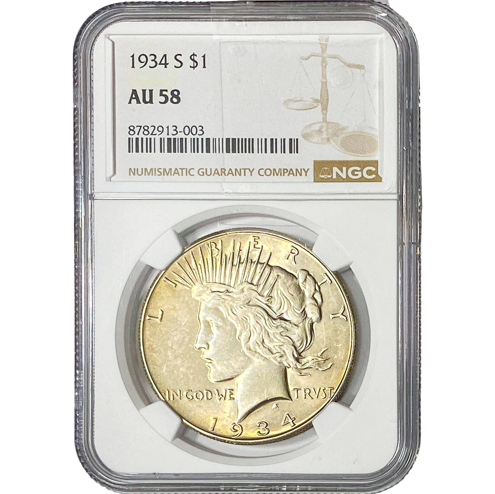 1934-S Silver Peace Dollar NGC AU58 (1 of 4)