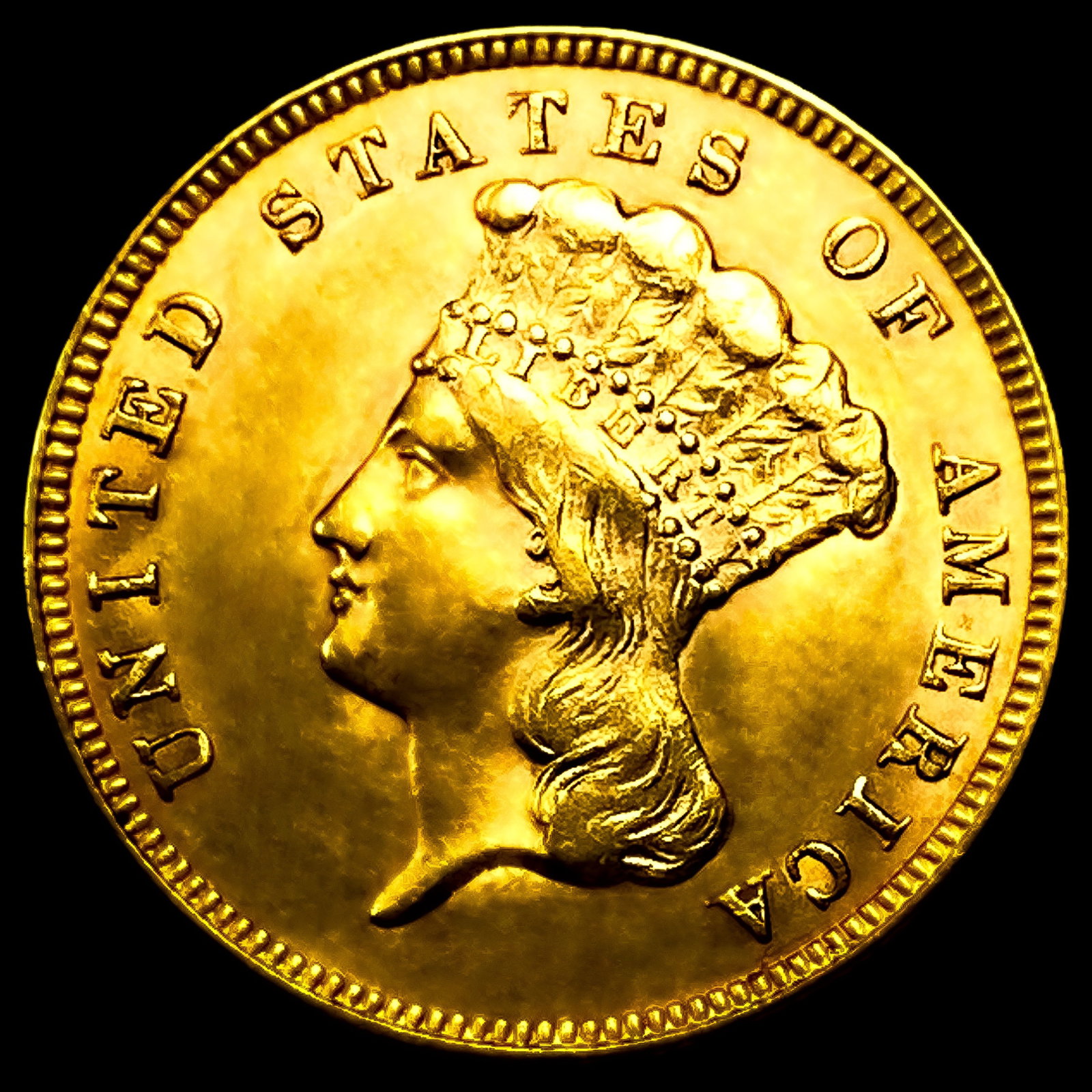1888 $3 Gold Piece (1 of 2)