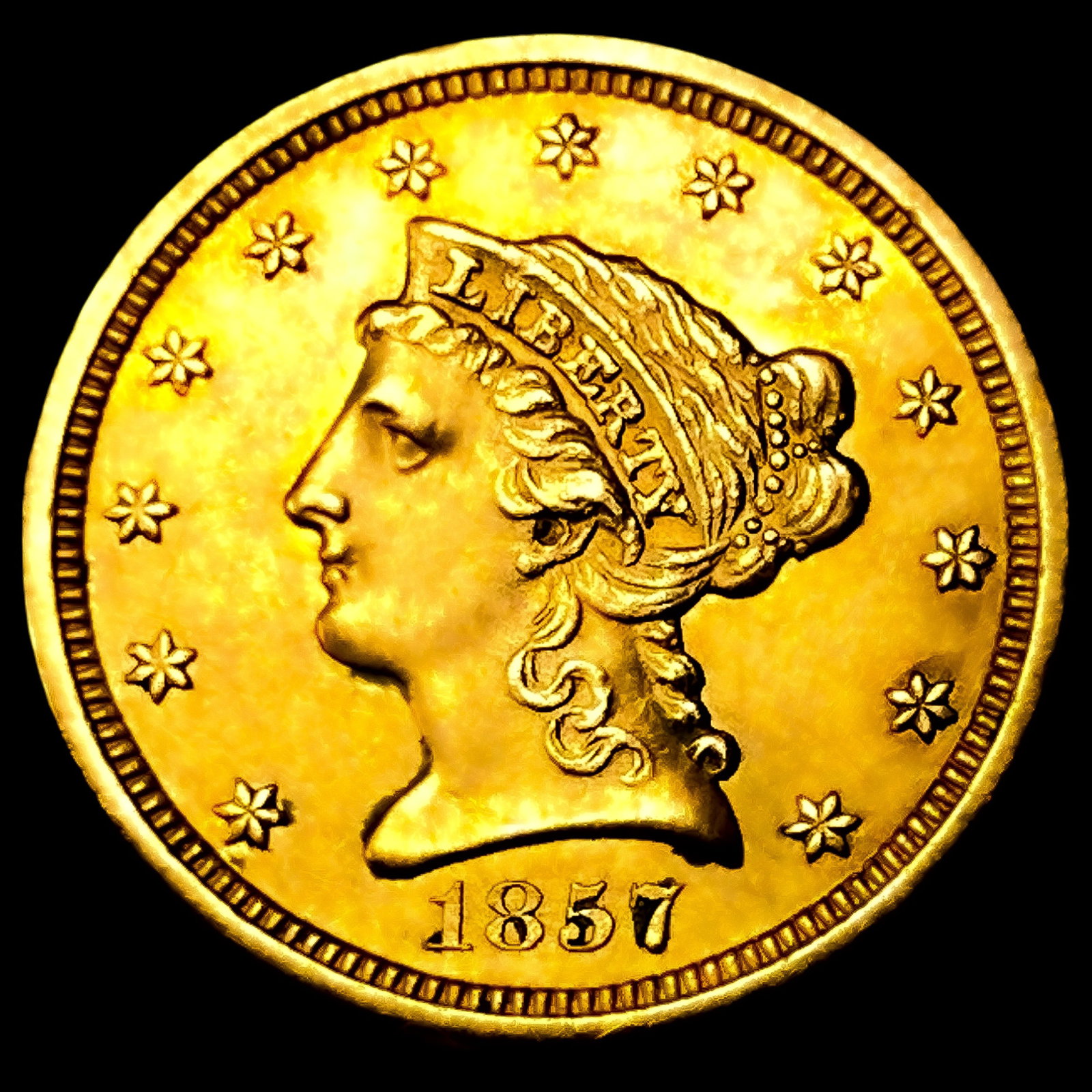 1857 $2.50 Gold Quarter Eagle (1 of 2)