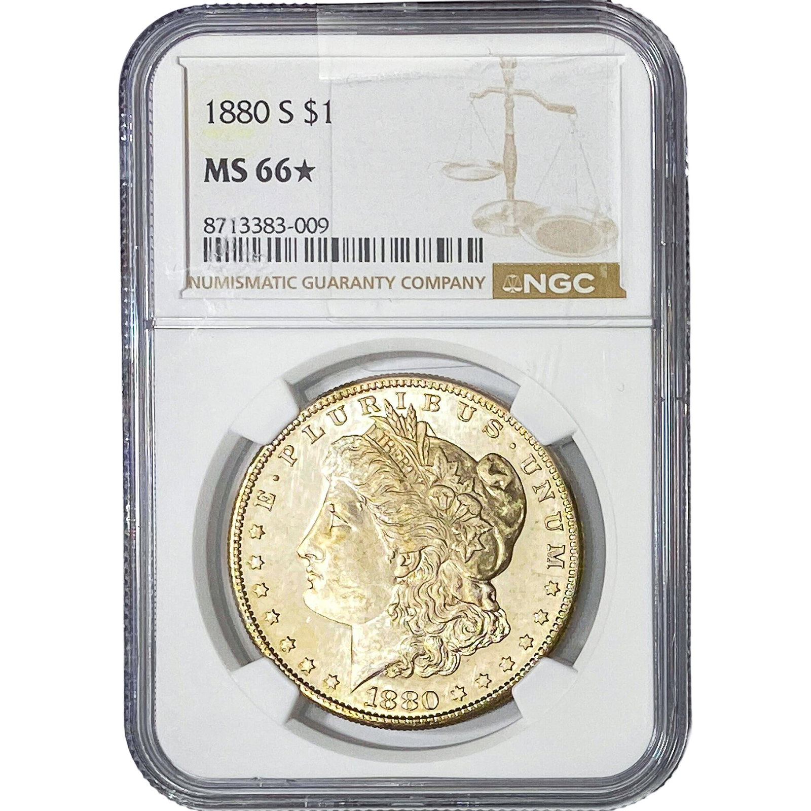 1880-S Morgan Silver Dollar NGC MS66*: 1880-S Morgan Silver Dollar NGC MS66*