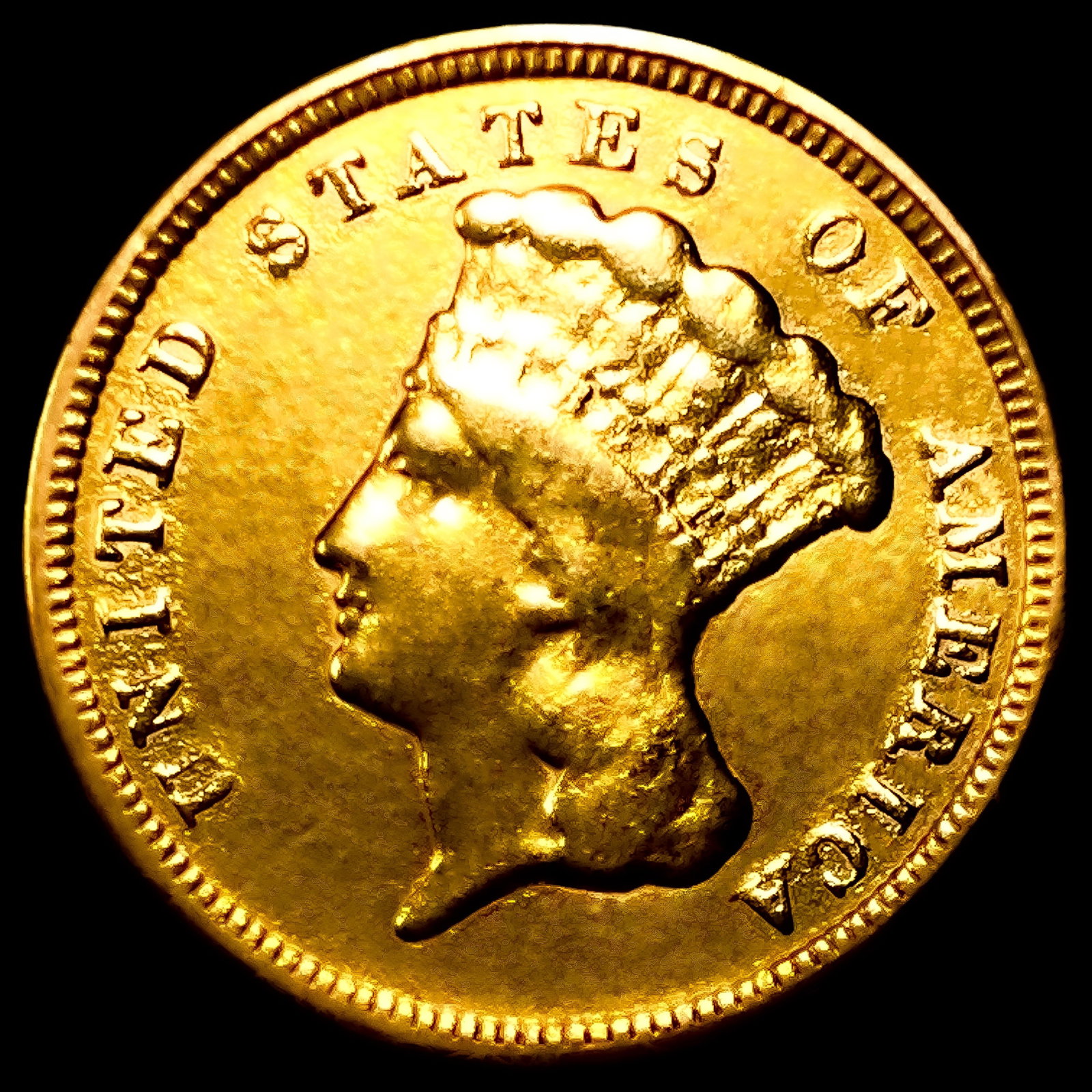 1854 $3 Gold Piece (1 of 2)
