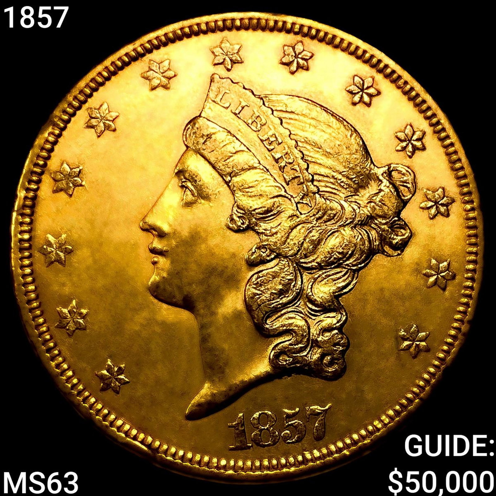 1857 $20 Gold Double Eagle: 1857 $20 Gold Double Eagle