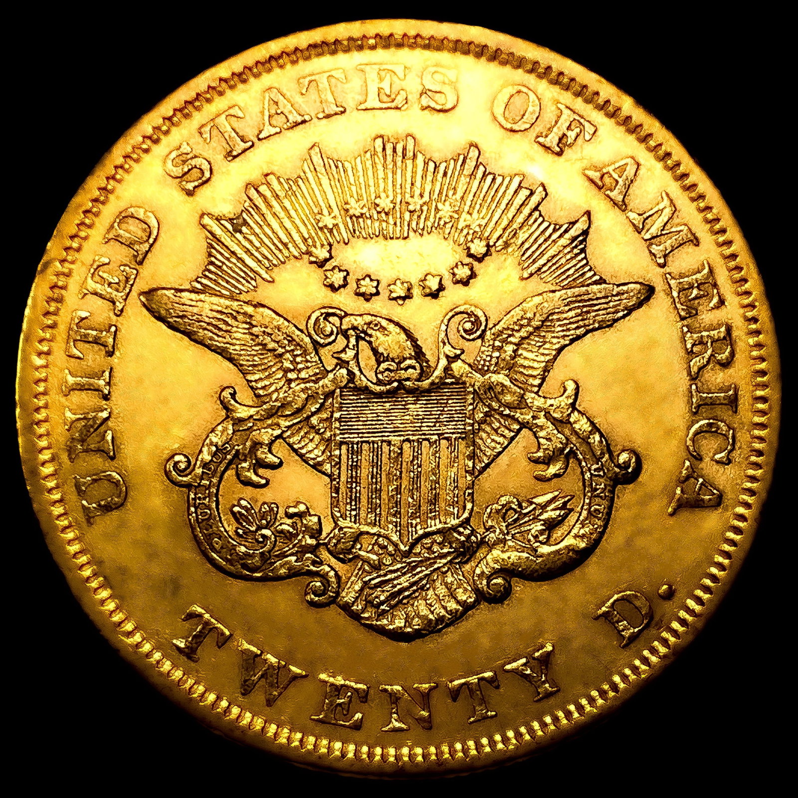 1857 $20 Gold Double Eagle - 2