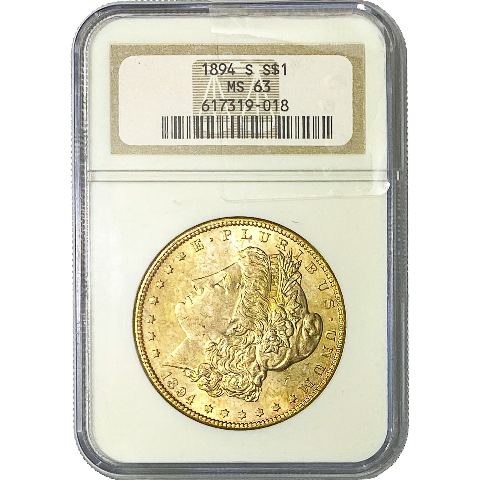 1894-S Morgan Silver Dollar NGC MS63: 1894-S Morgan Silver Dollar NGC MS63
