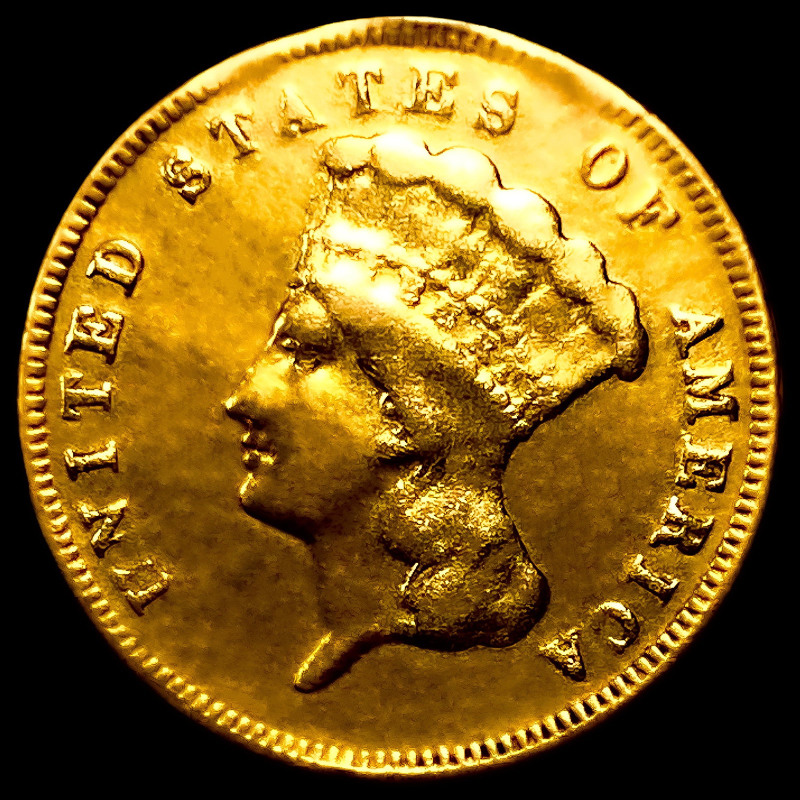 1874 $3 Gold Piece (1 of 2)
