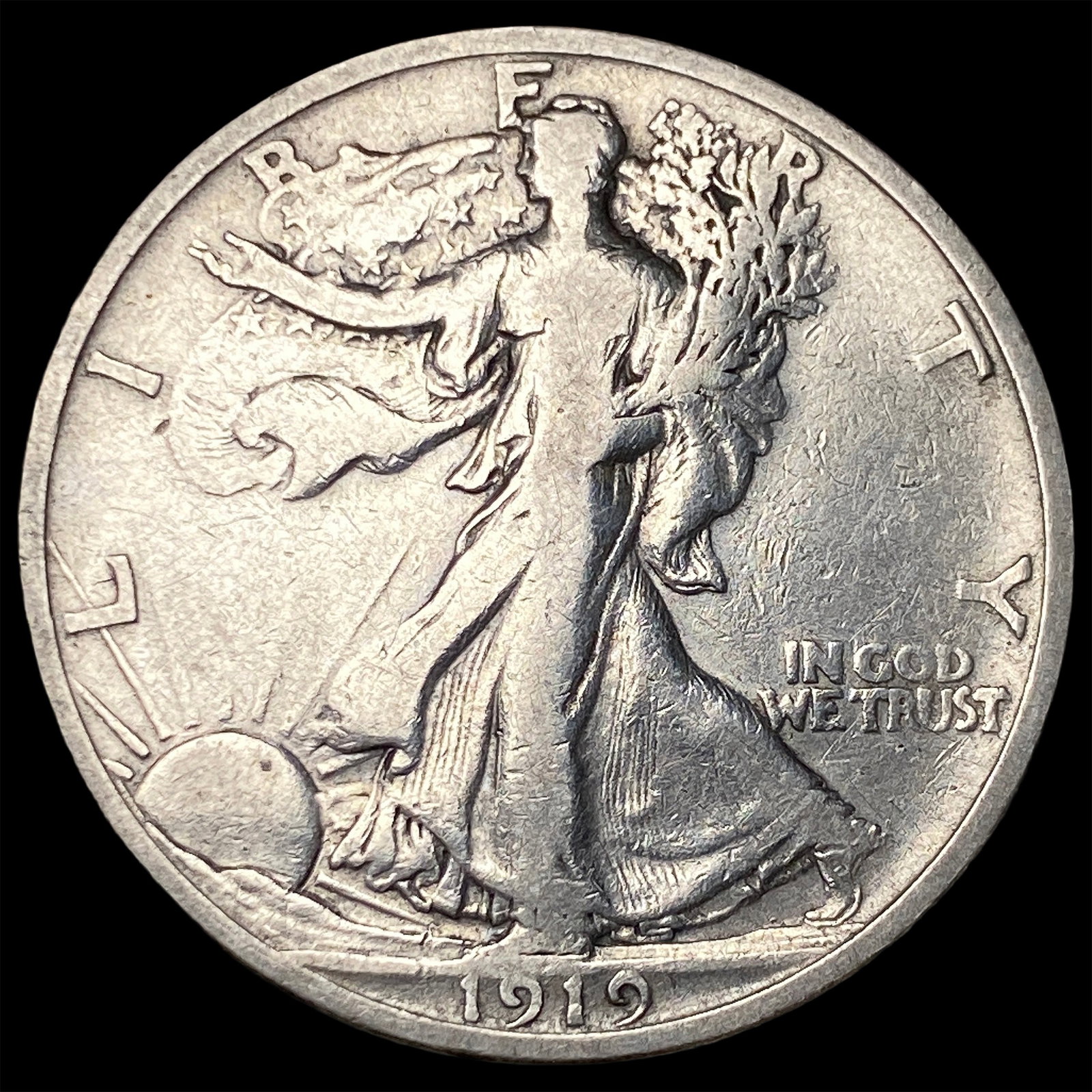 1919-S Silver Half Dollar LIGHTLY CIRCULATED: 1919-S Silver Half Dollar LIGHTLY CIRCULATED