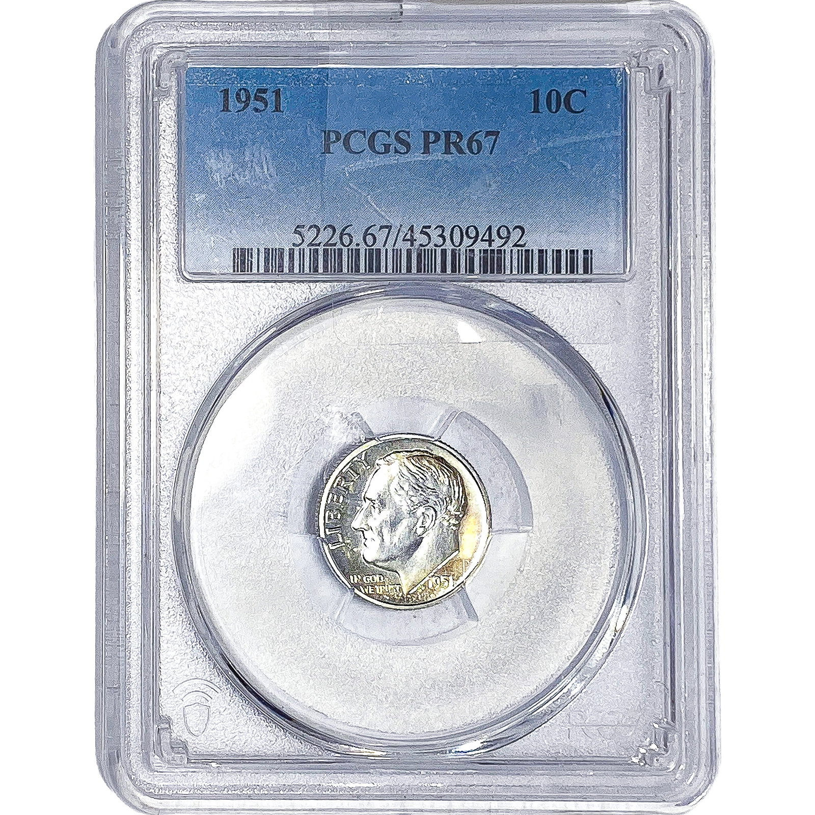 1951 Roosevelt Dime PCGS PR67: 1951 Roosevelt Dime PCGS PR67