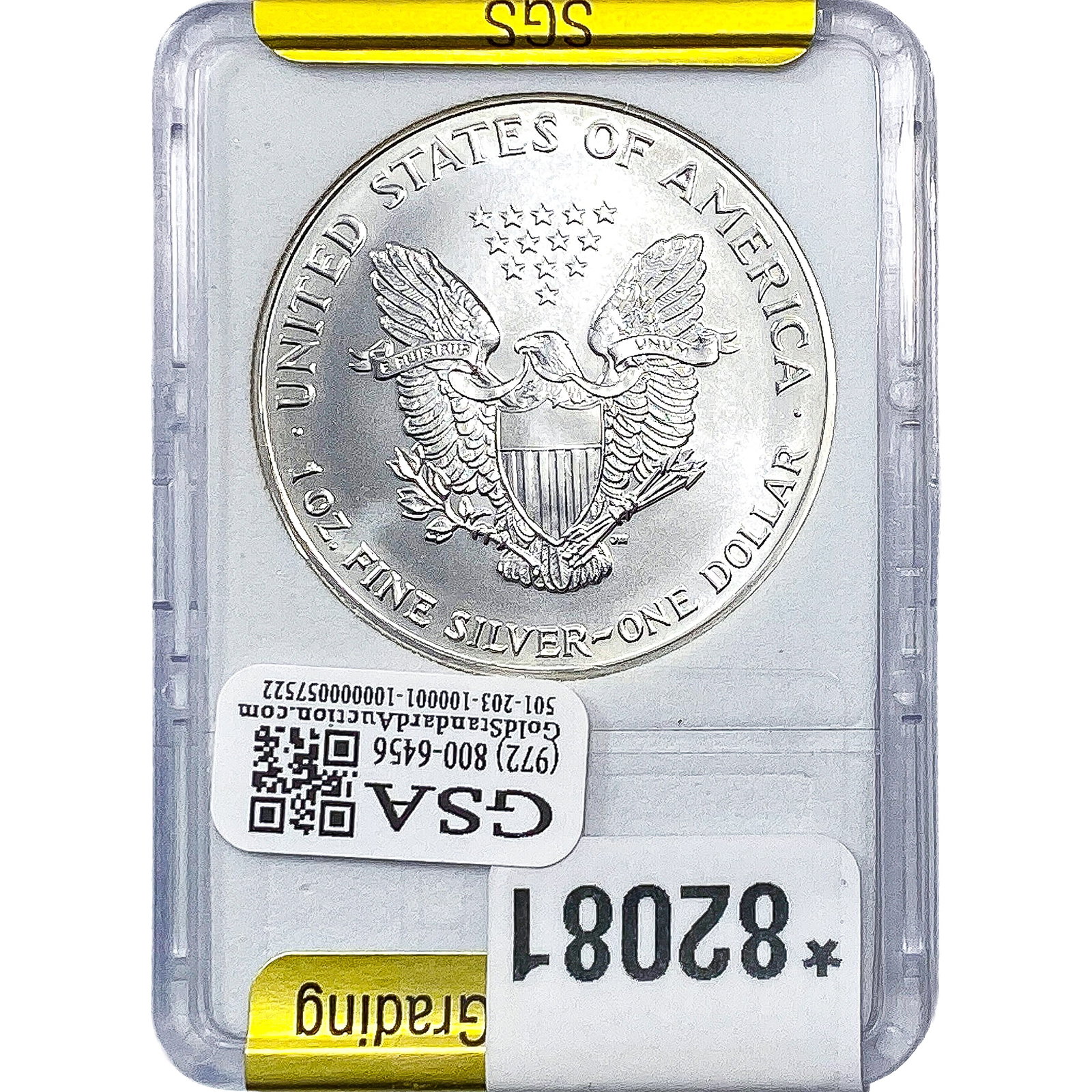1993 Silver Eagle SGS MS70 - 2