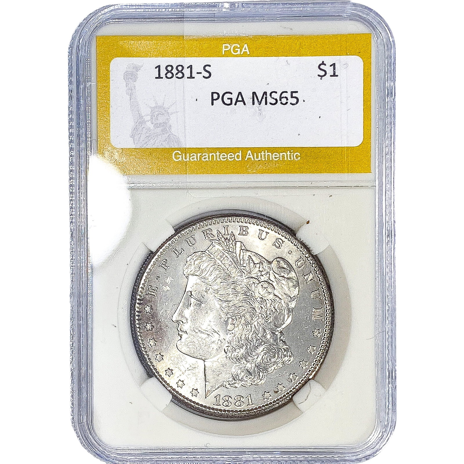 1881-S Morgan Silver Dollar PGA MS65: 1881-S Morgan Silver Dollar PGA MS65
