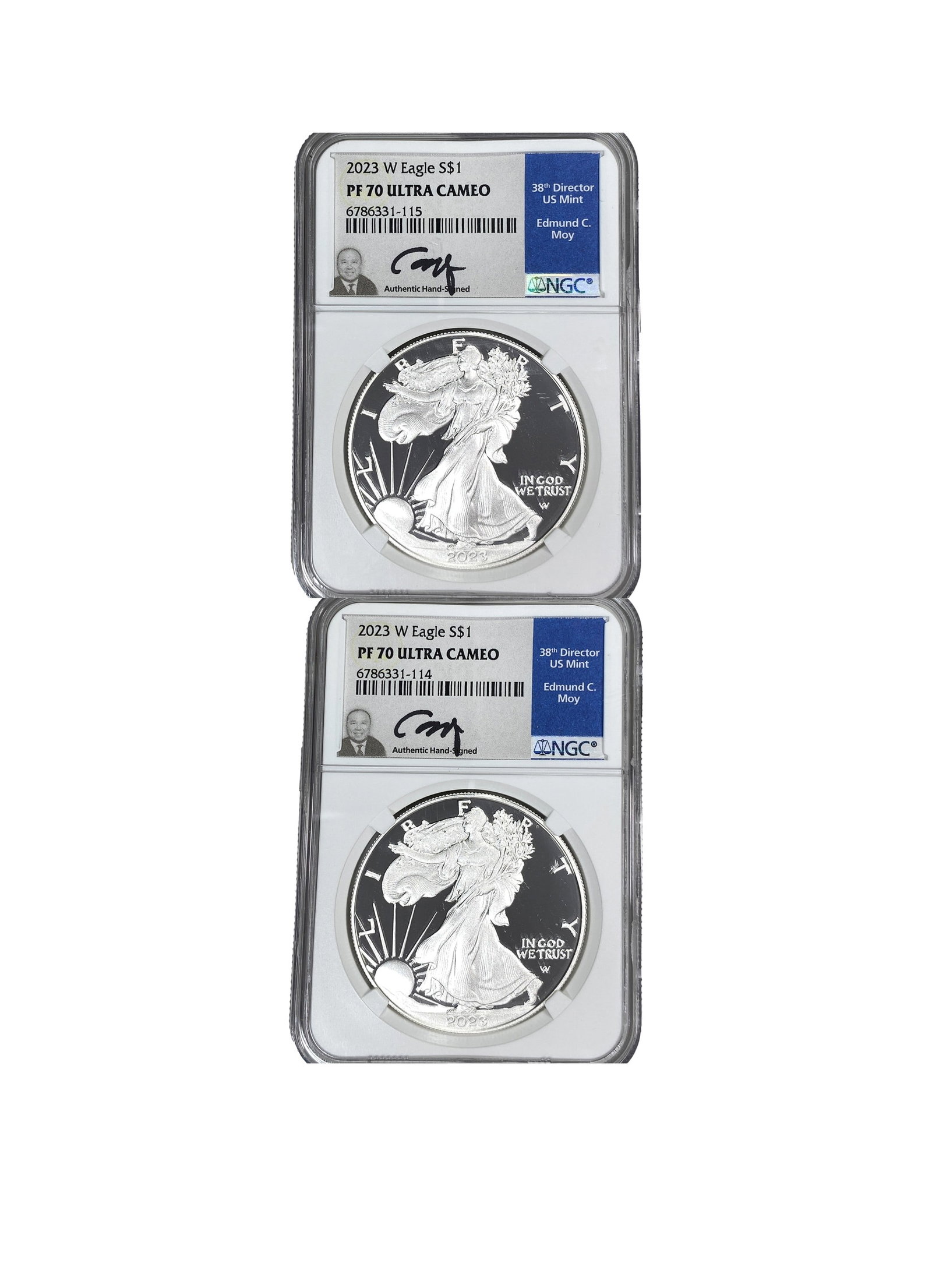 [2 Coins] 2023 Silver Eagle NGC PF70 UC (1 of 2)