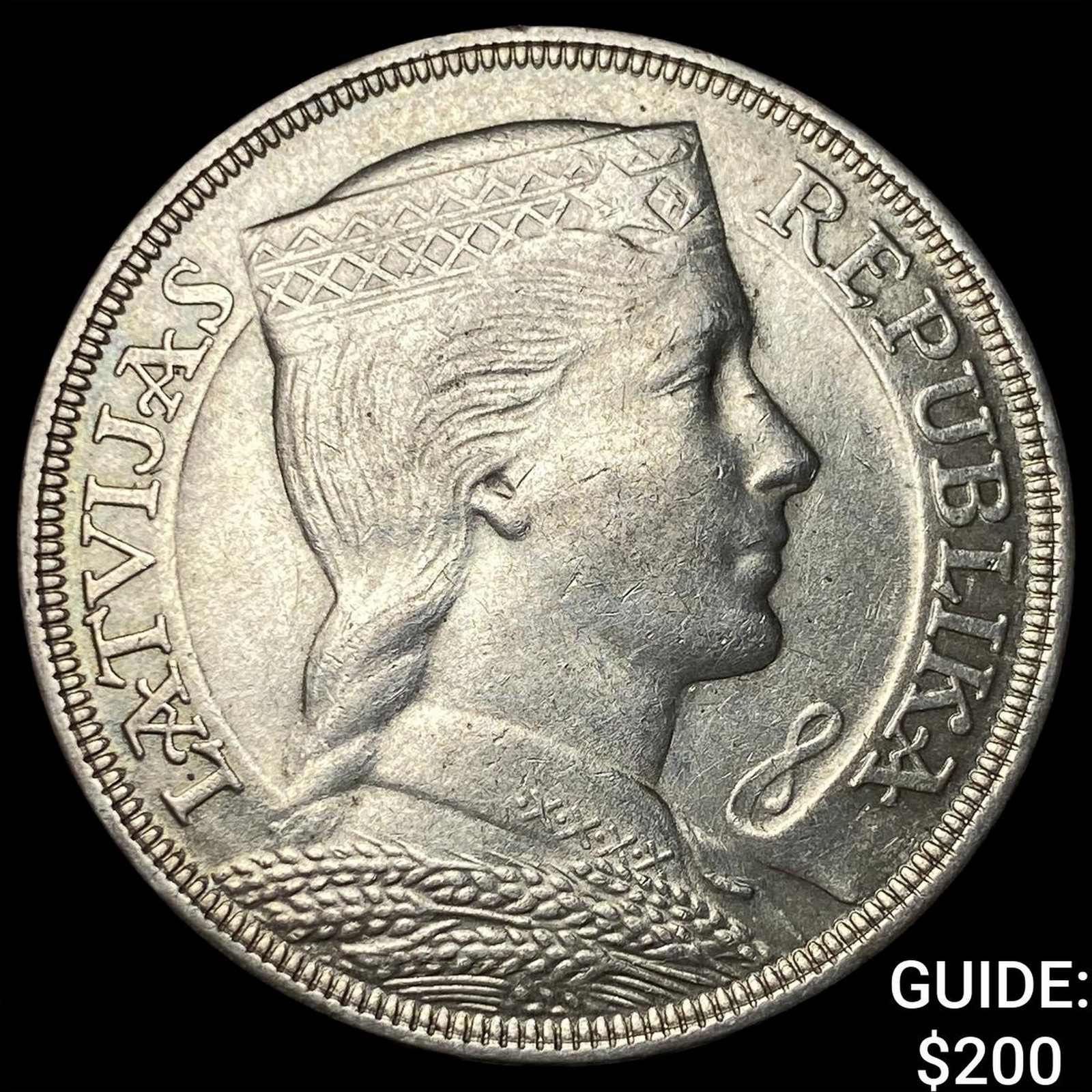 1931 Latvia Silver 5 Lati: 1931 Latvia Silver 5 Lati