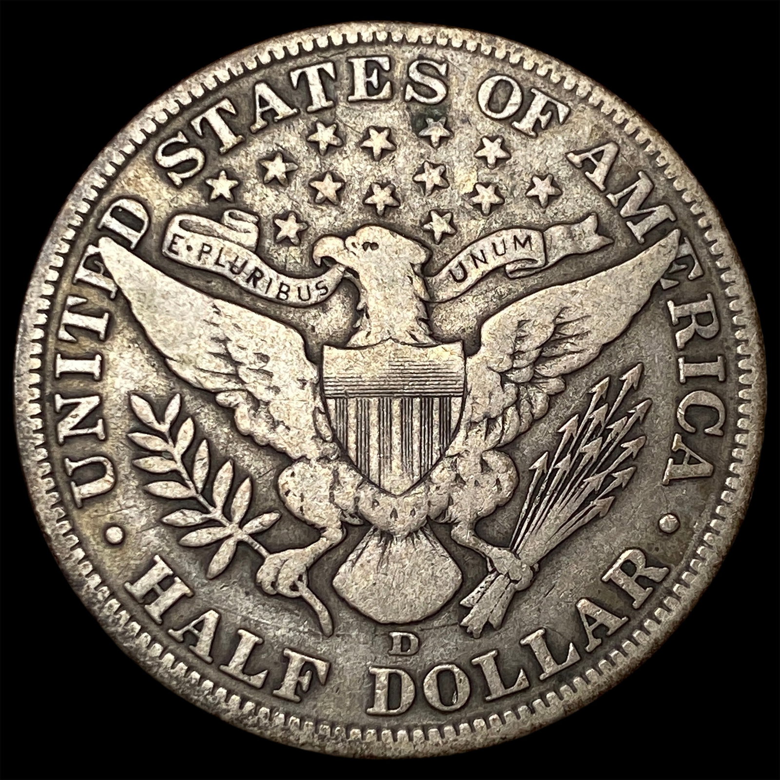 1908-D Silver Barber Half Dollar LIGHTLY CIRCULATED - 2