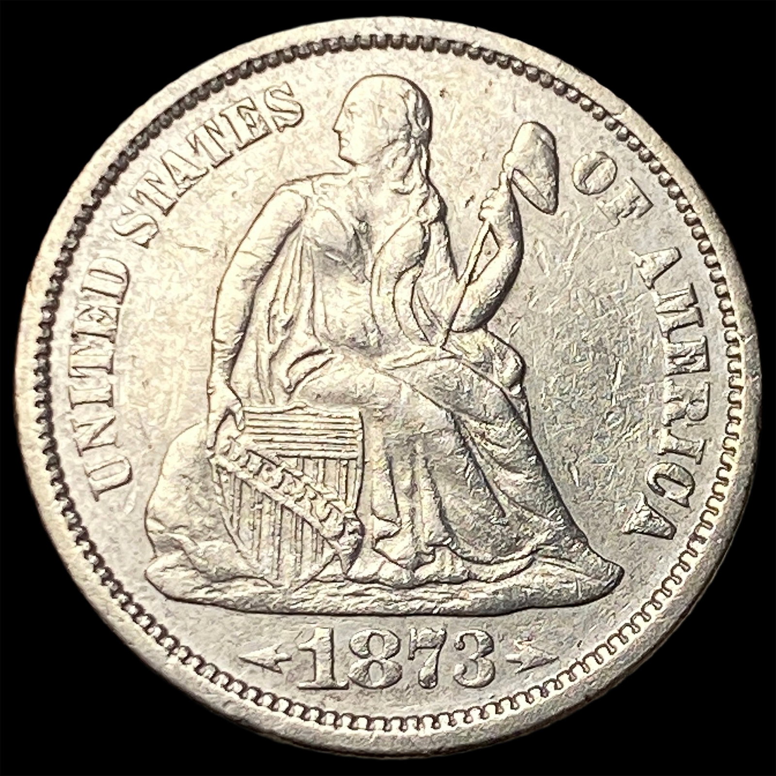 1873 Silver Dime Arrows CLOSELY UNCIRCULATED (1 of 2)