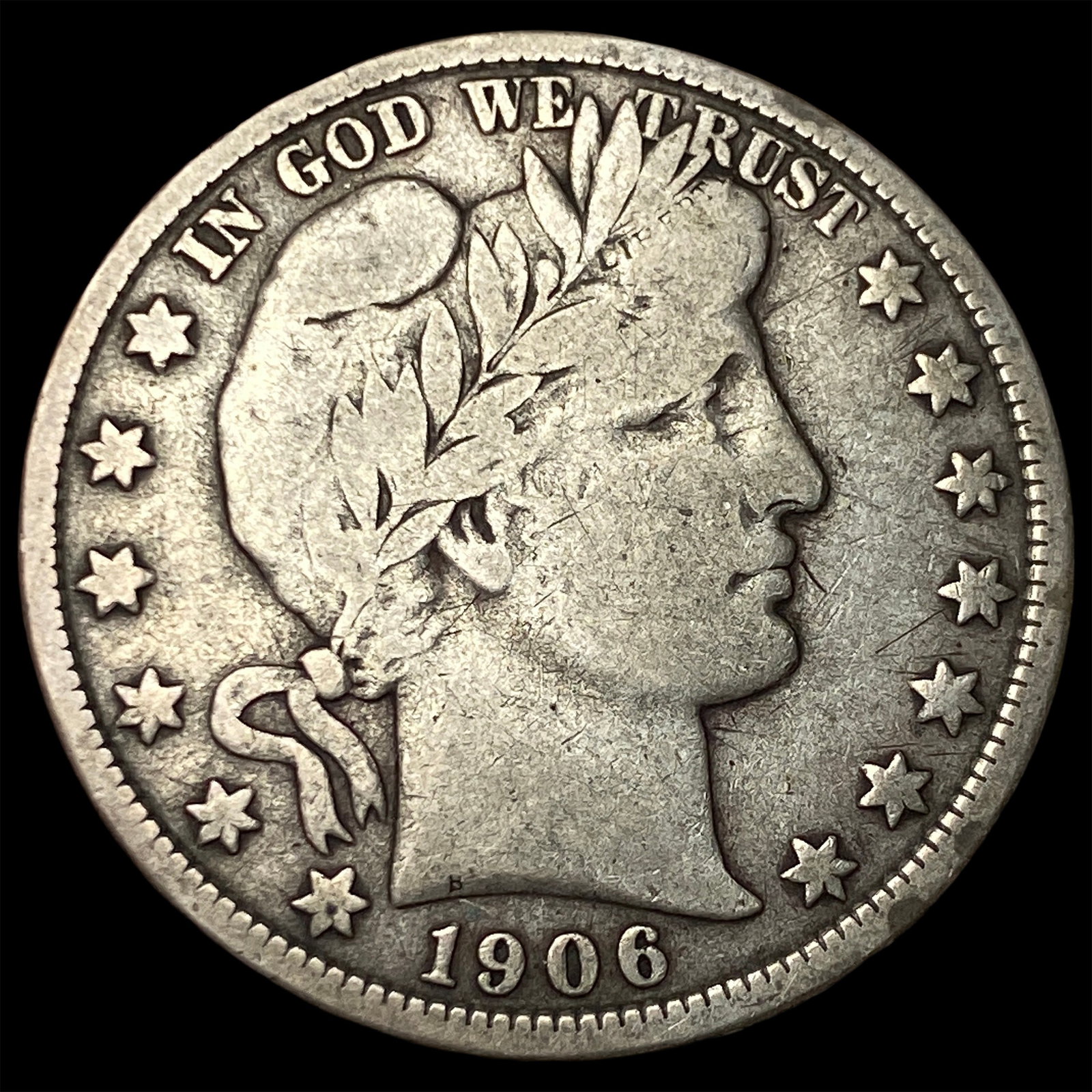 1906-D Silver Half Dollar Barber LIGHTLY CIRCULATED: 1906-D Silver Half Dollar Barber LIGHTLY CIRCULATED