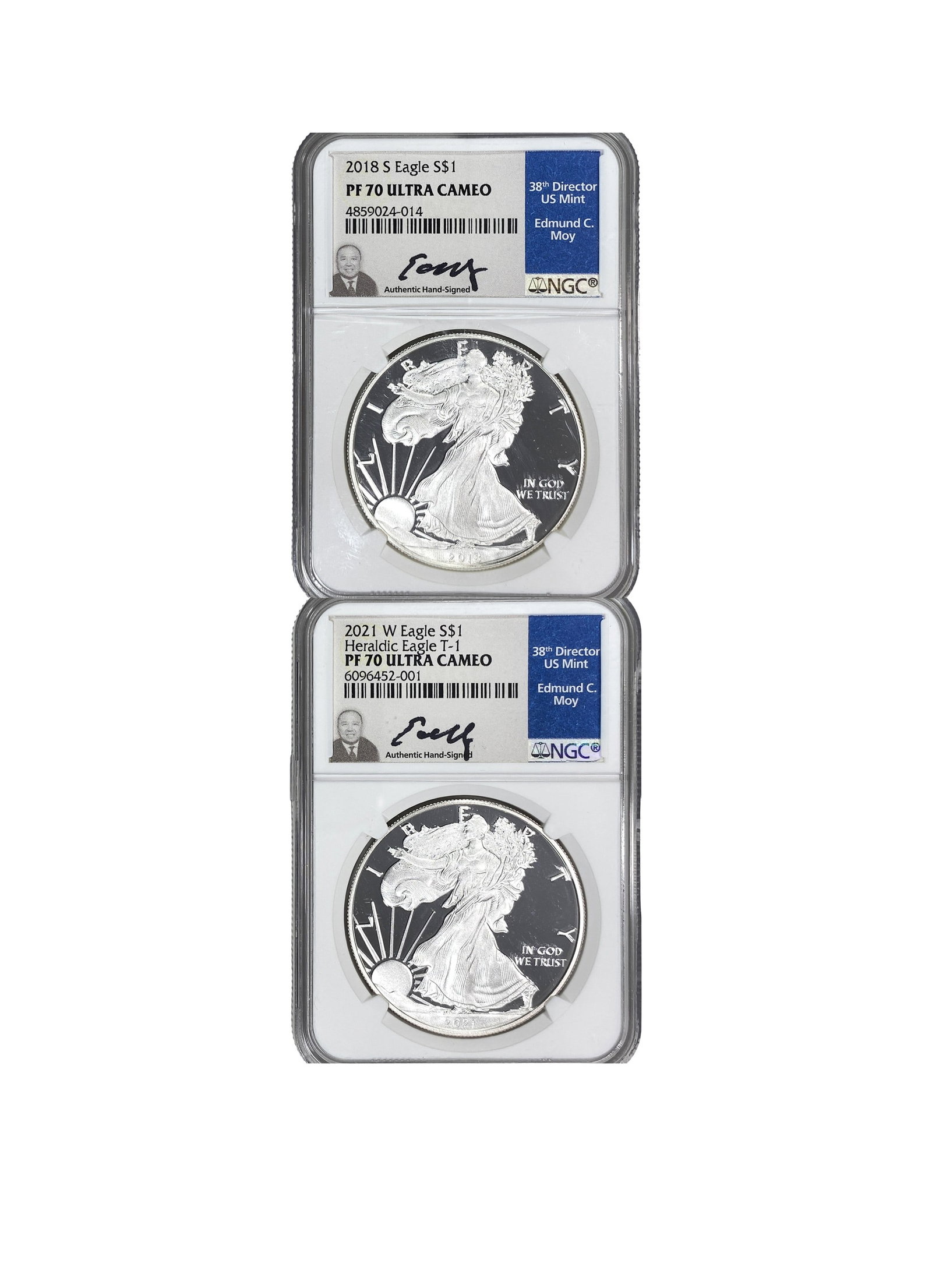 [2 Coins] 2018-2021 Silver Eagle NGC PF70 UC (1 of 2)