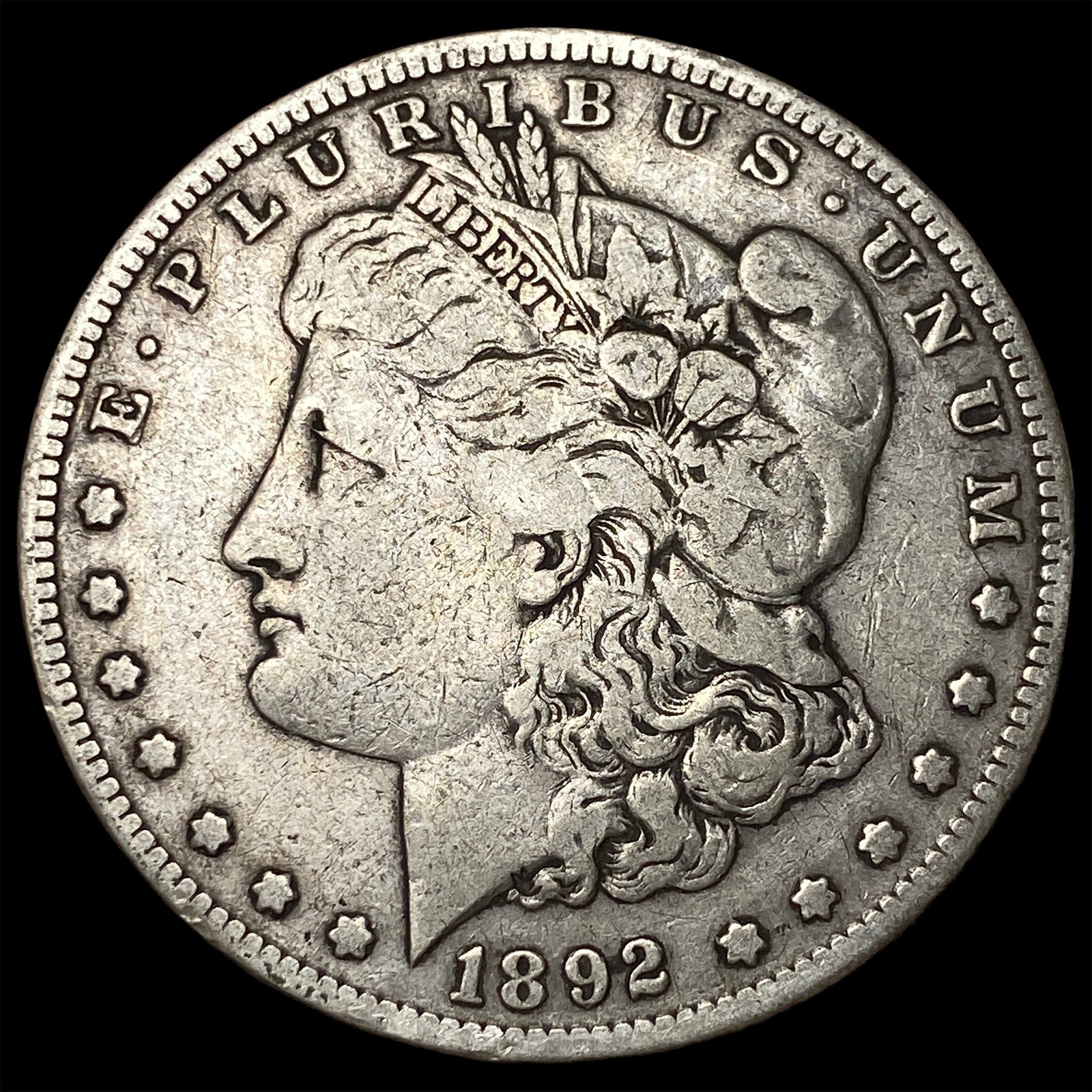 1892 Silver Morgan Dollar LIGHTLY CIRCULATED: 1892 Silver Morgan Dollar LIGHTLY CIRCULATED