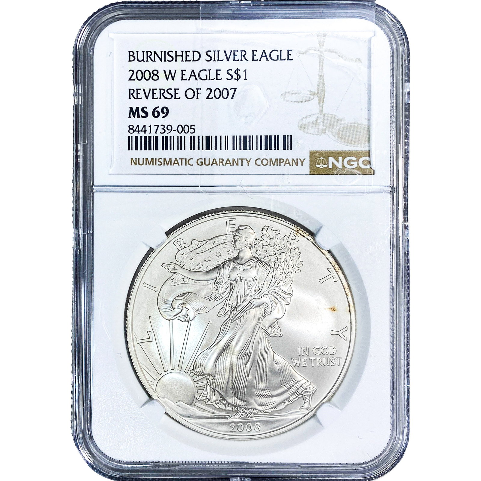 2008-W Silver Eagle NGC MS69: 2008-W Silver Eagle NGC MS69