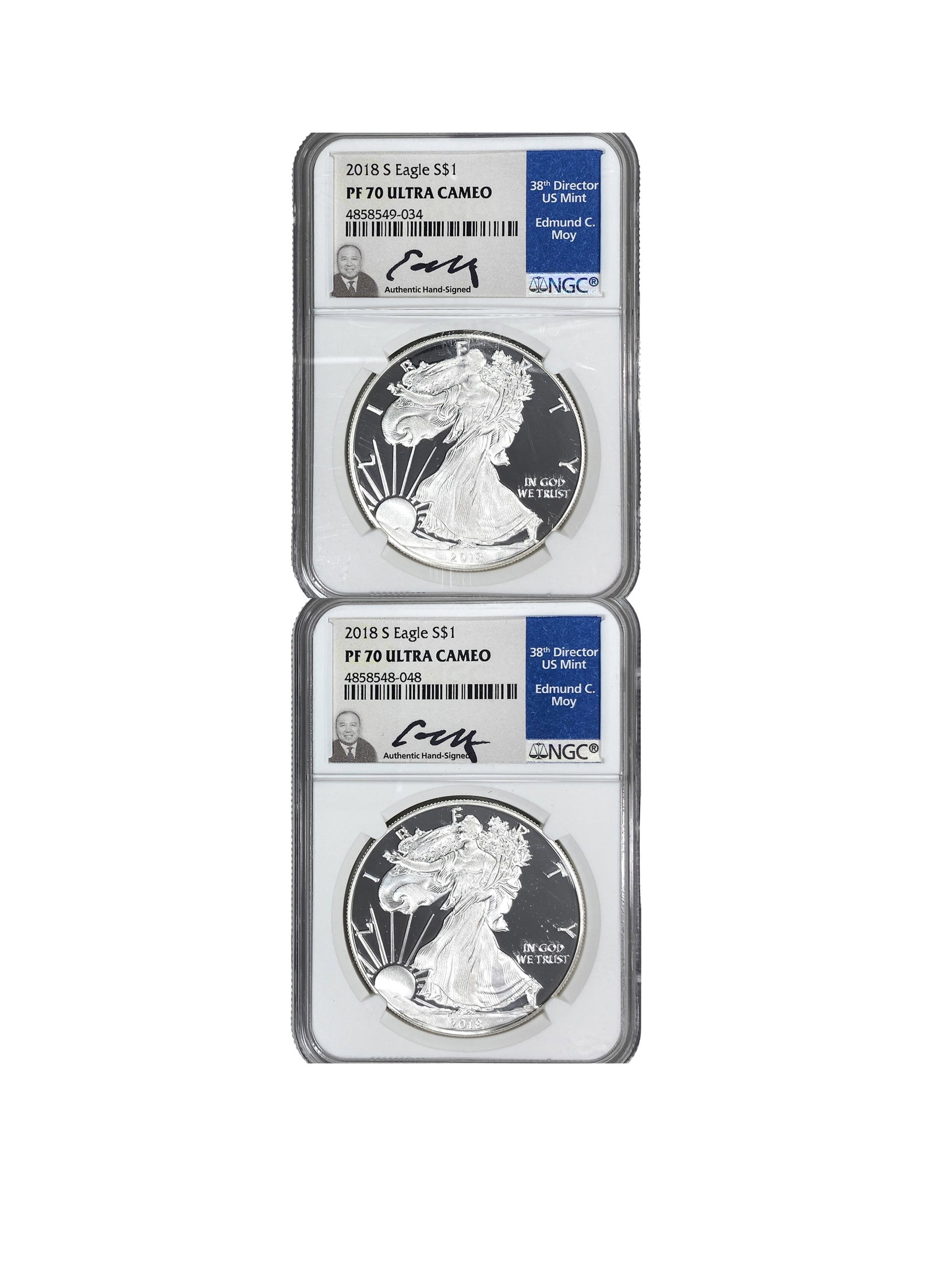 [2 Coins] 2018 Silver Eagle NGC PF70 UC (1 of 2)