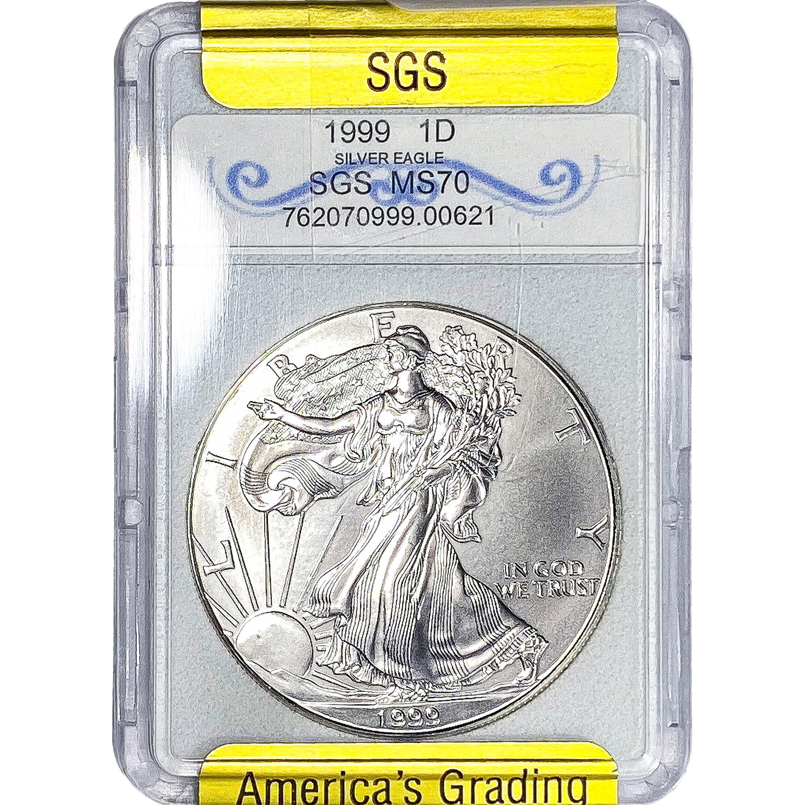 1999 Silver Eagle SGS MS70 (1 of 2)