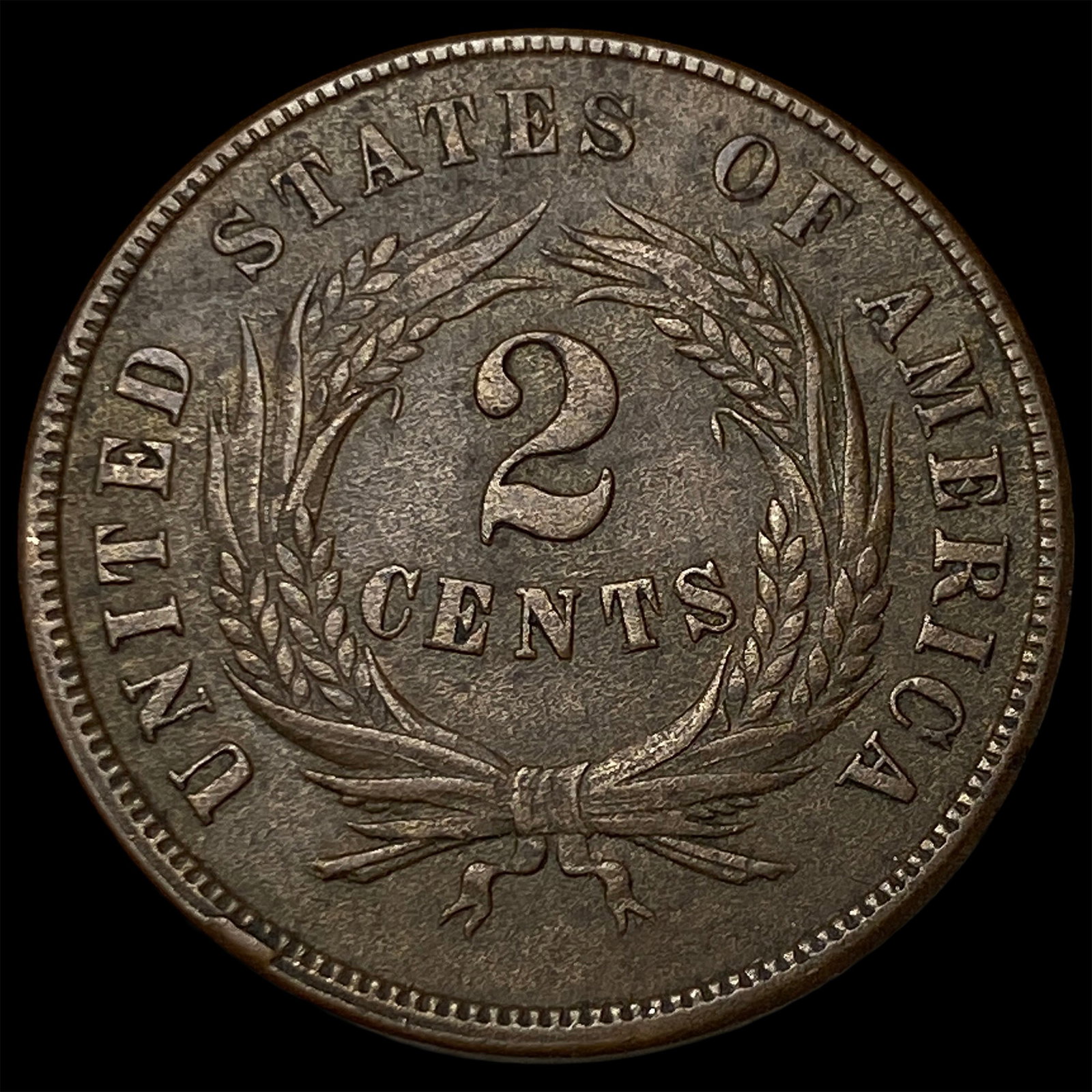 1865 Two-Cent Piece NEARLY UNCIRCULATED - 2