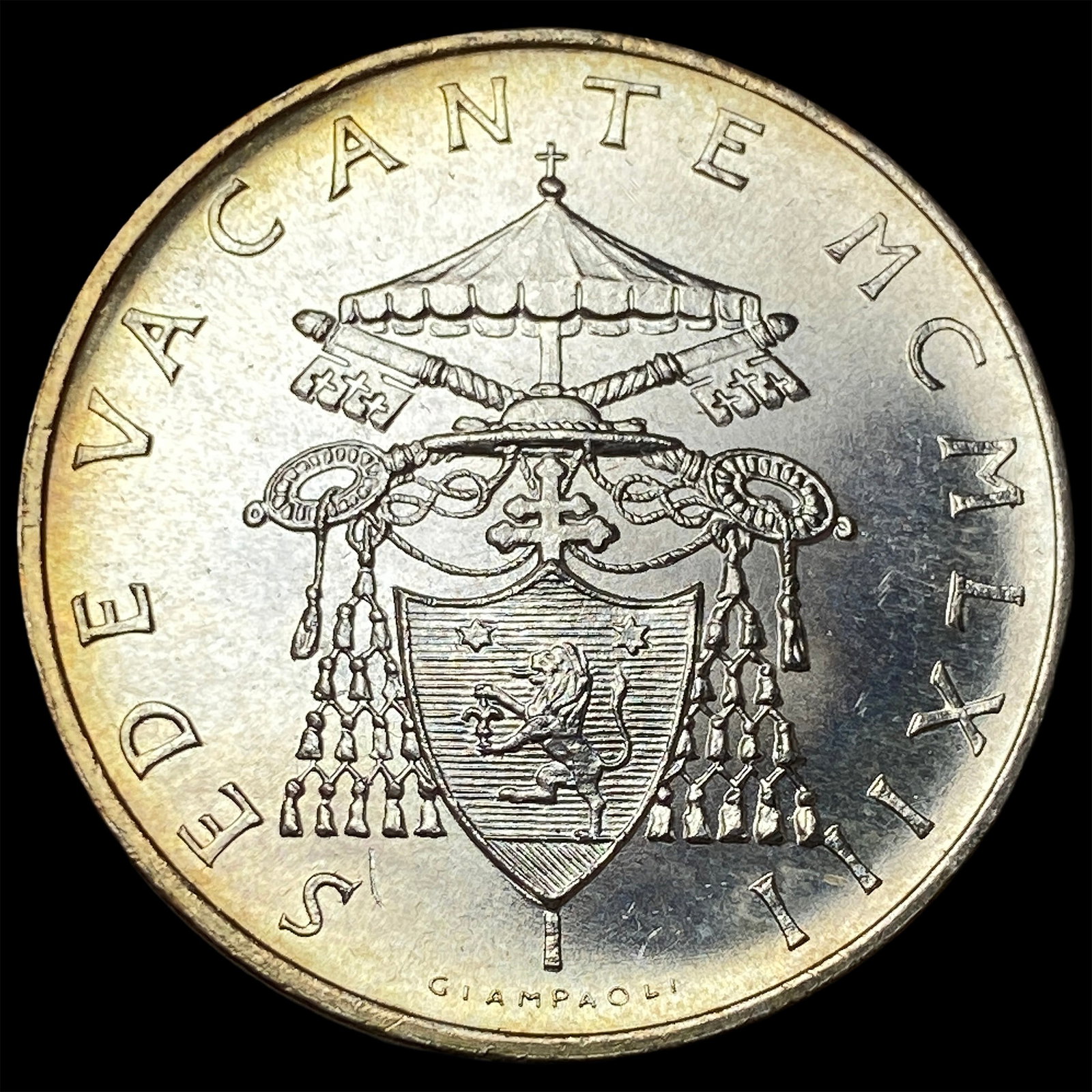 1963 Vatican City- Sede Vacante Silver 500 Lire KM 75: 1963 Vatican City- Sede Vacante Silver 500 Lire KM 75