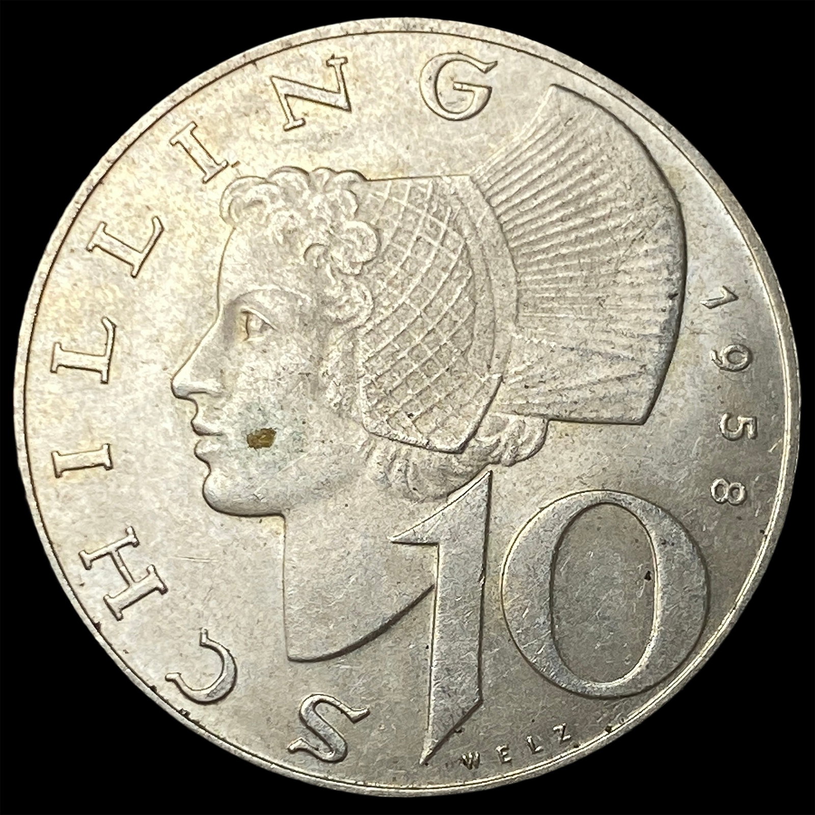 1958 Austria Silver 10 Schillings (1 of 2)