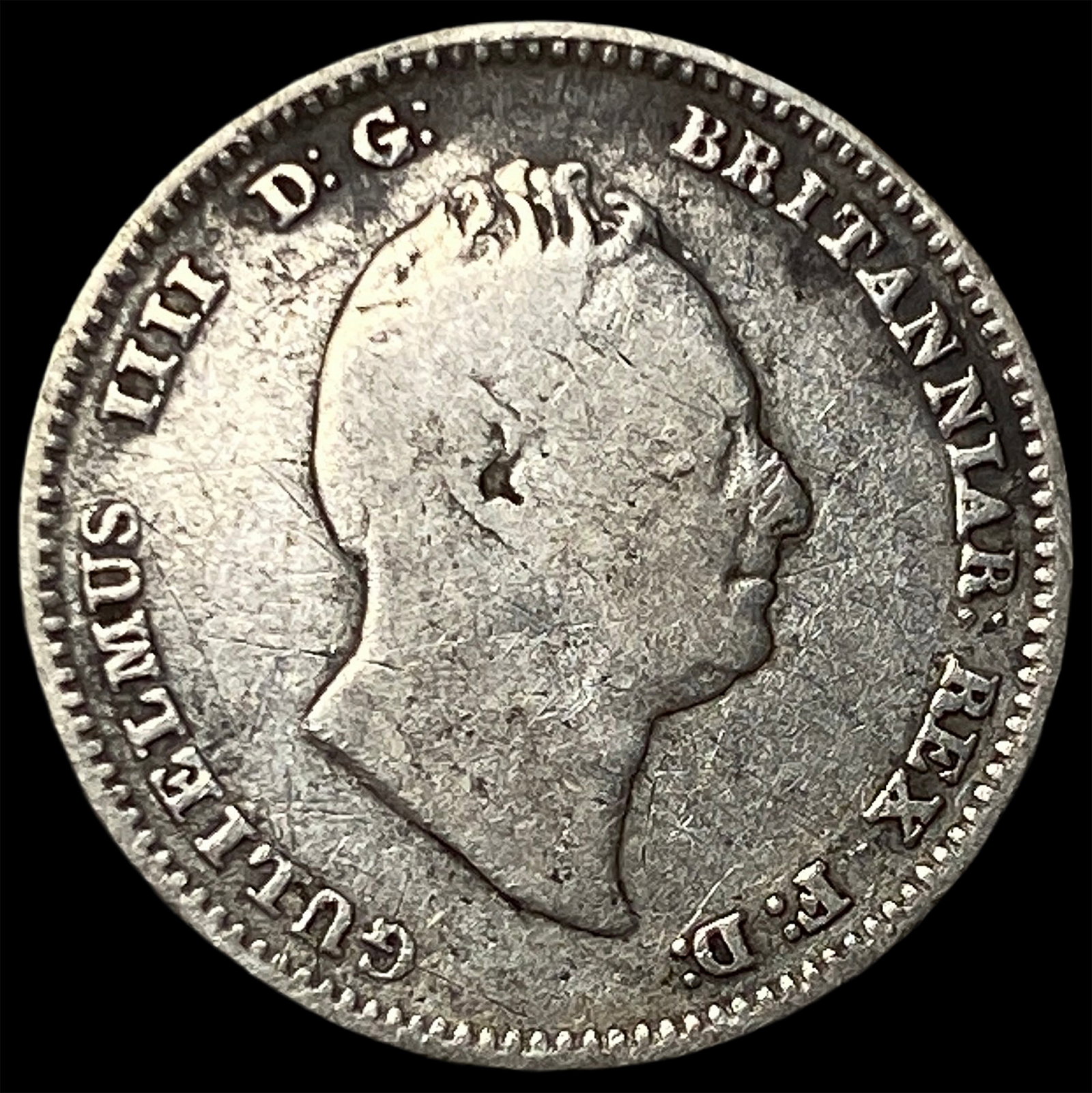 1834 Great Britain SIlver 3 Pence: 1834 Great Britain SIlver 3 Pence