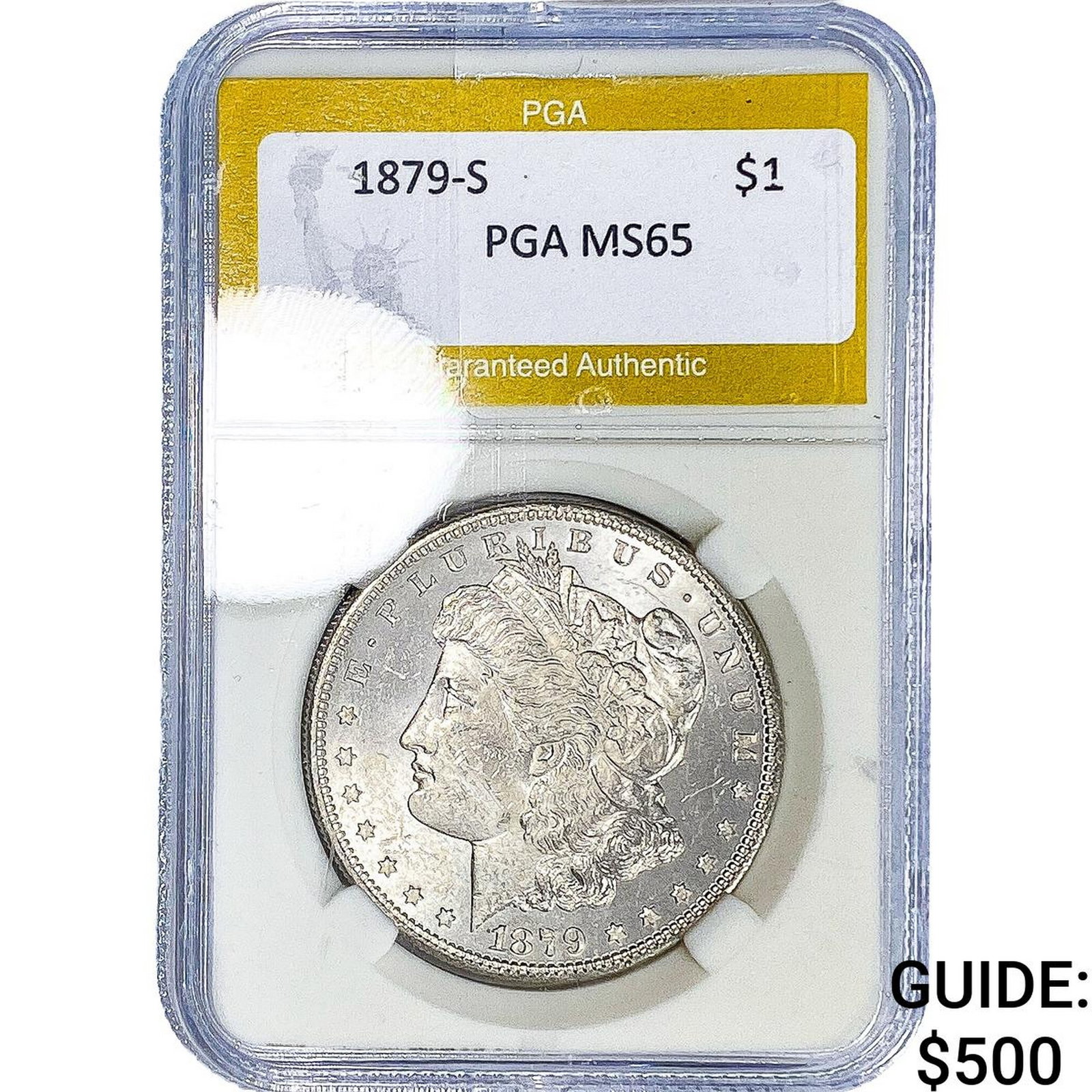 1879-S Morgan Silver Dollar PGA MS65: 1879-S Morgan Silver Dollar PGA MS65