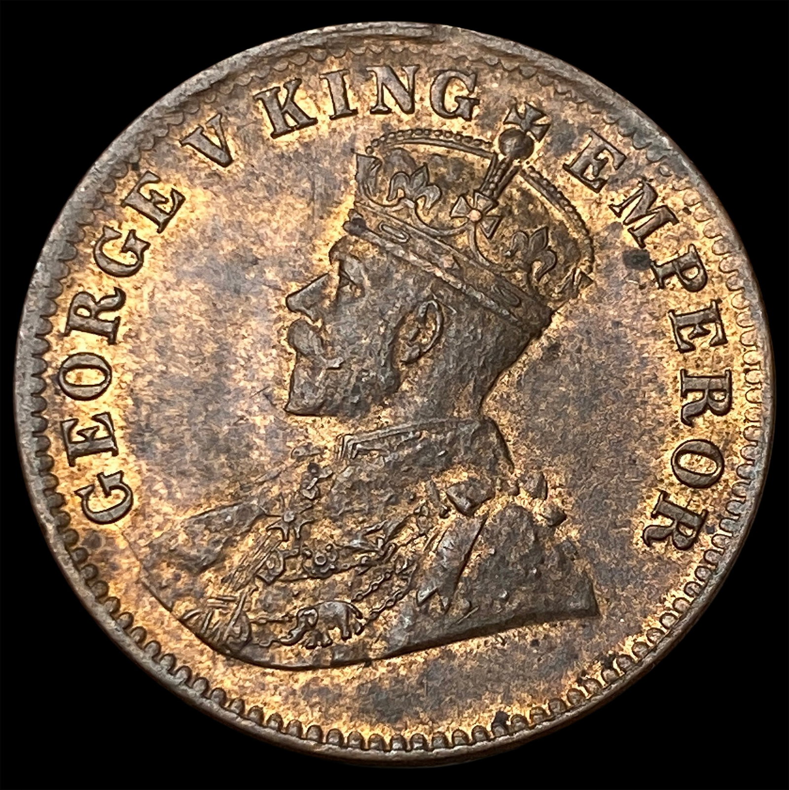 1917 British-Inda Bronze 1/4 Anna (1 of 2)