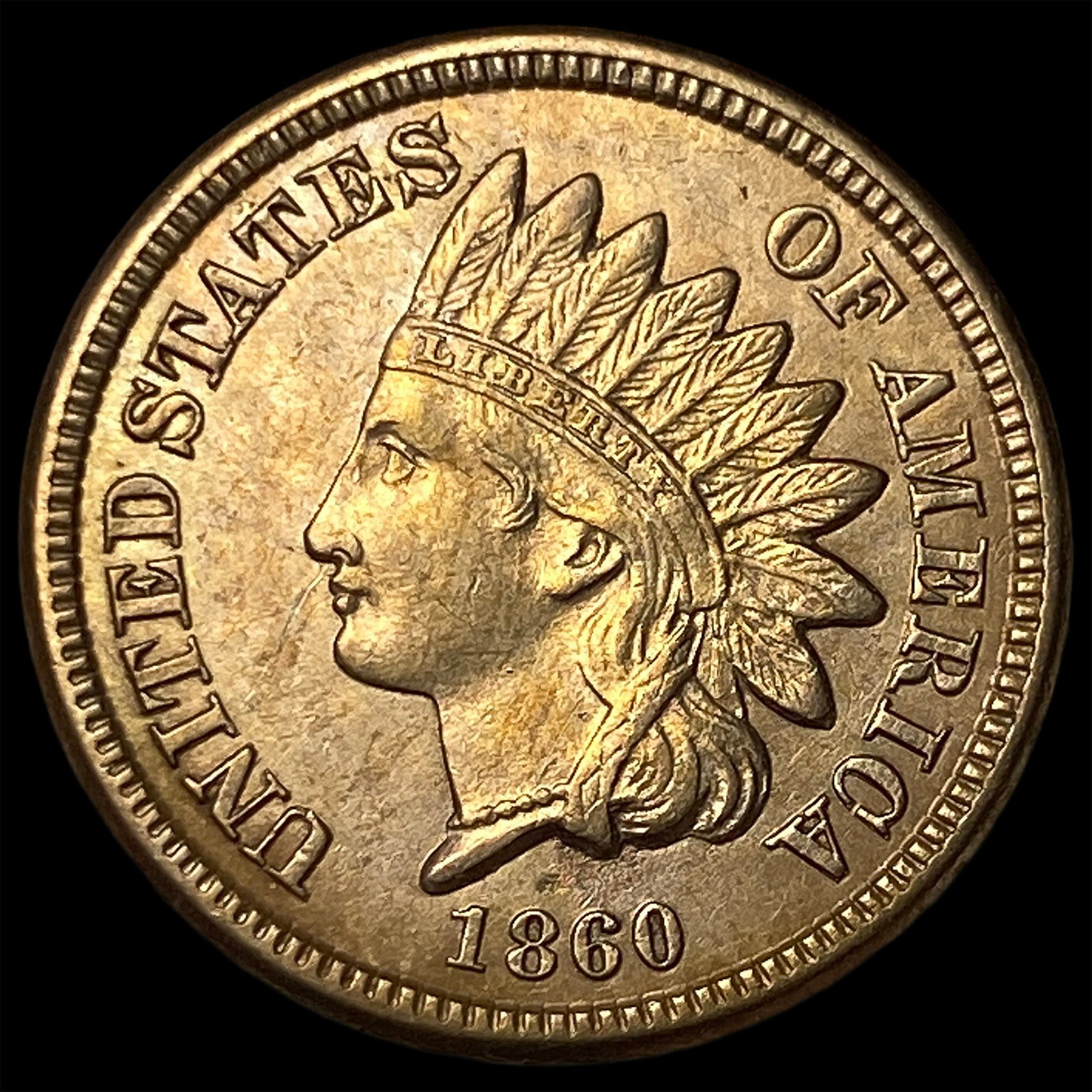 1860 Copper-Nickel Indian Head Cent CHOICE AU: 1860 Copper-Nickel Indian Head Cent CHOICE AU