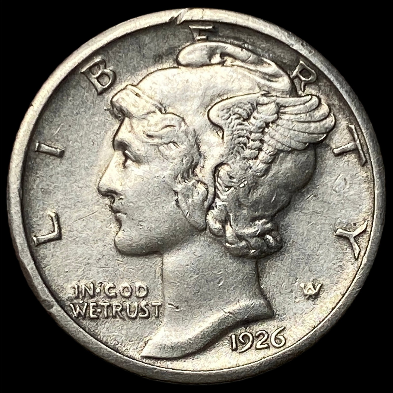 1926-S Silver Mercury Dime CLOSELY UNCIRCULATED: 1926-S Silver Mercury Dime CLOSELY UNCIRCULATED
