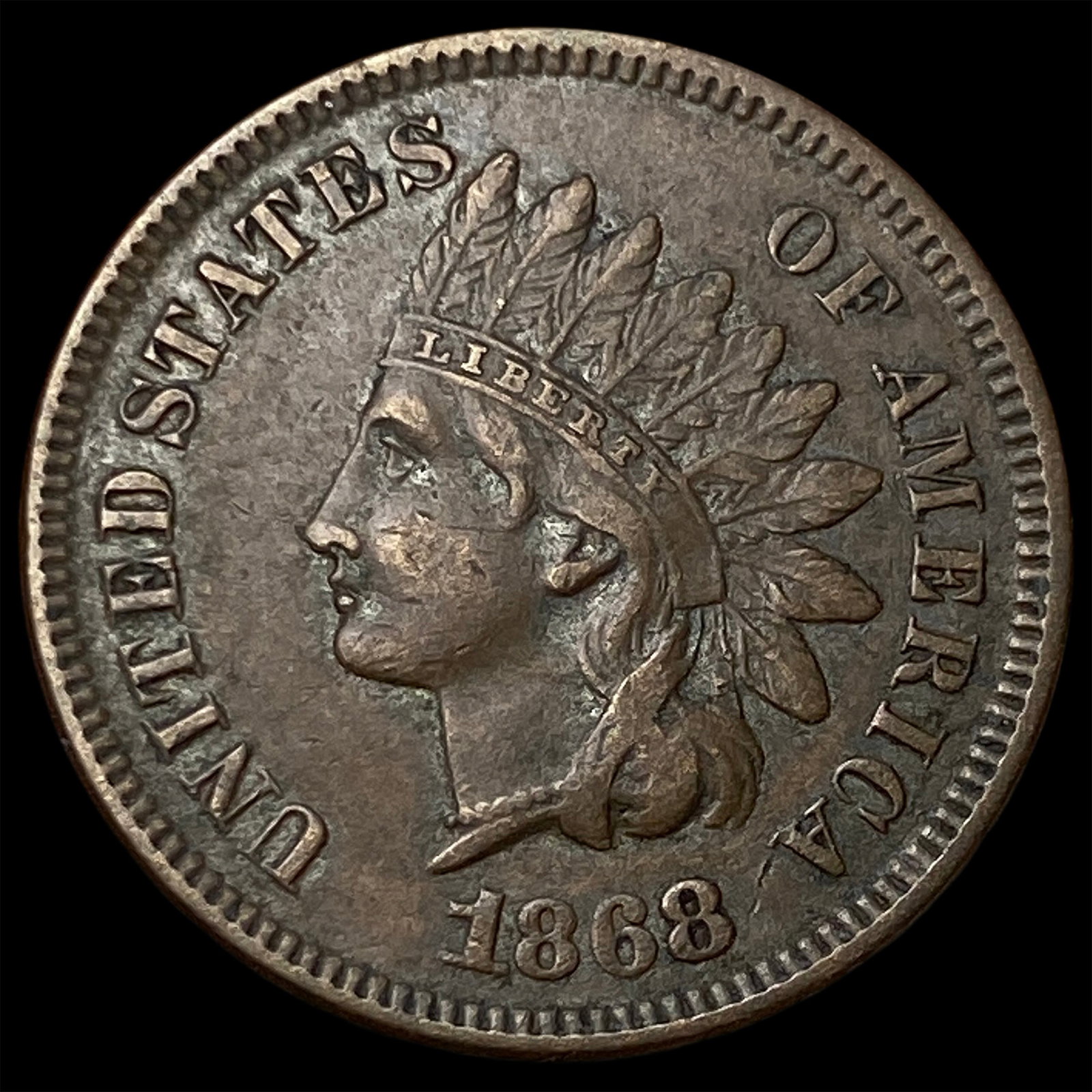1868 Indian Head Cent NEARLY UNCIRCULATED: 1868 Indian Head Cent NEARLY UNCIRCULATED