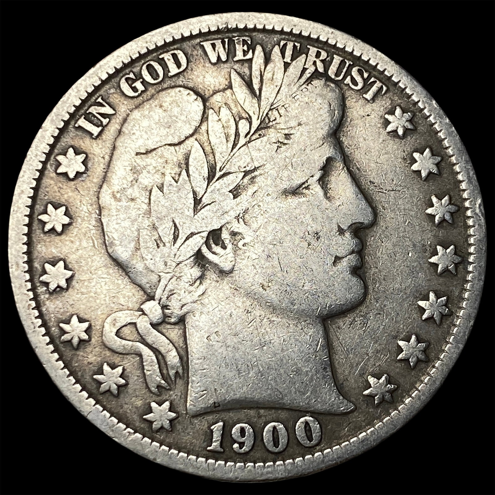 1900 Silver Half Dollar (Barber) LIGHTLY CIRCULATED (1 of 2)