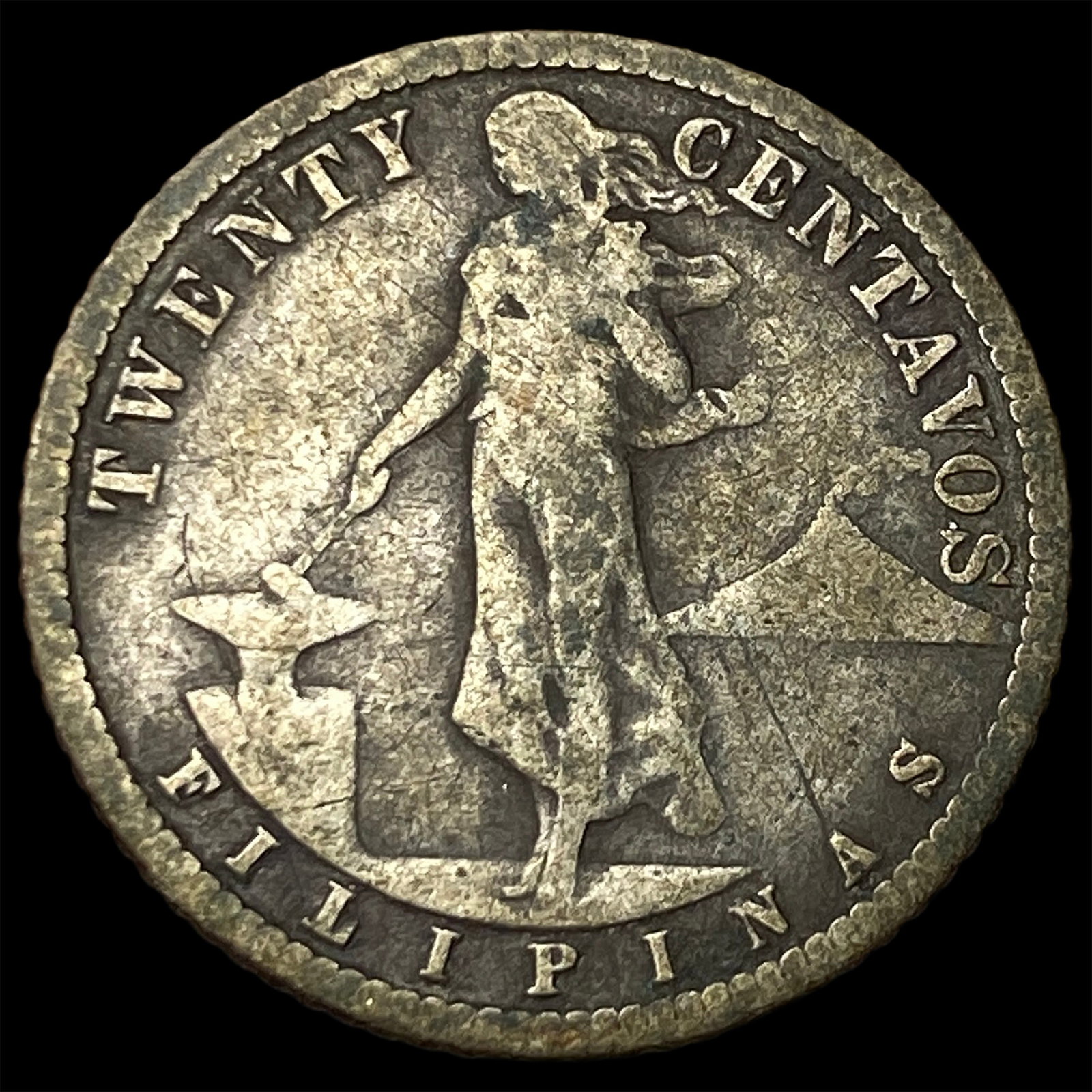 1913-S Philippines Silver 20 Centavops (1 of 2)