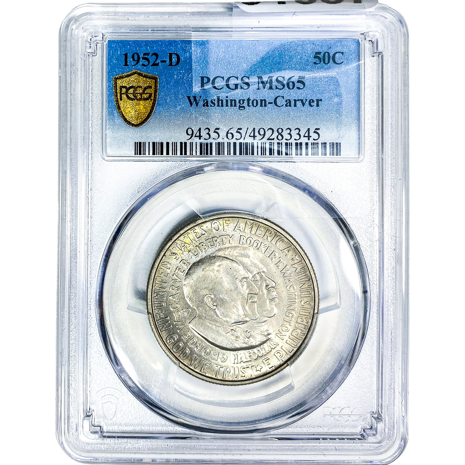 1952-D Washington Carver Half Dollar PCGS MS65: 1952-D Washington Carver Half Dollar PCGS MS65