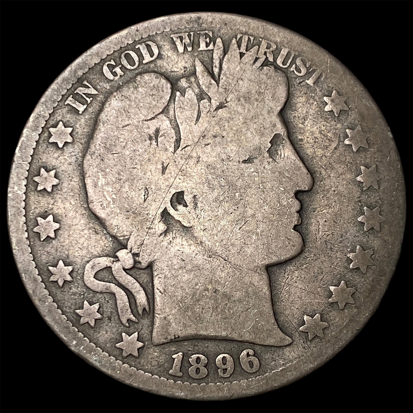 1896-S Silver Half Dollar LIGHTLY CIRCULATED: 1896-S Silver Half Dollar LIGHTLY CIRCULATED