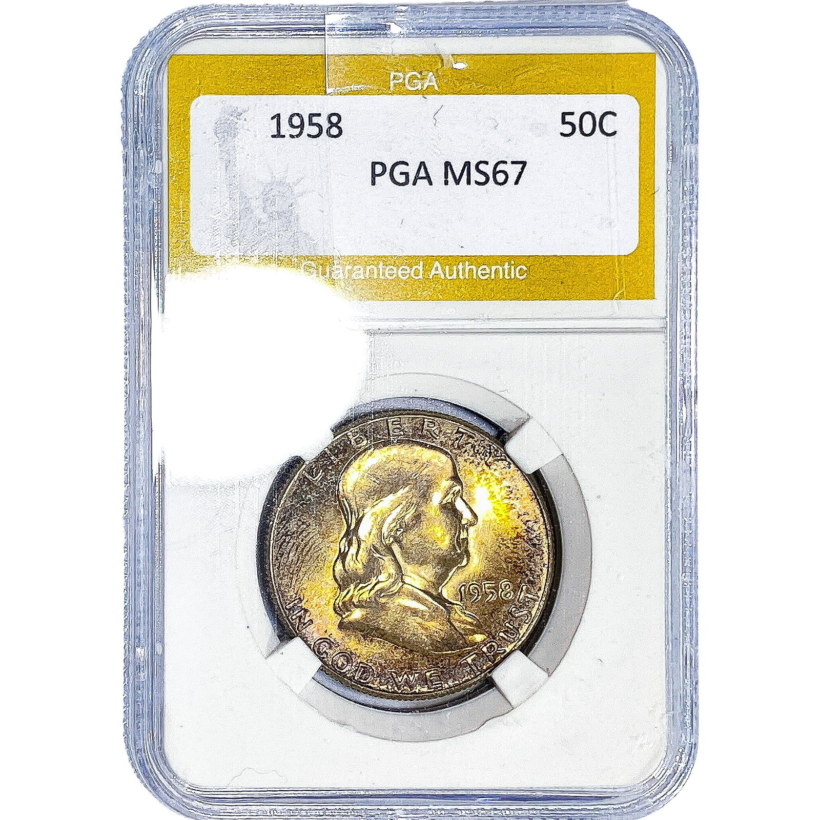 1958 Franklin Half Dollar PGA MS67: 1958 Franklin Half Dollar PGA MS67