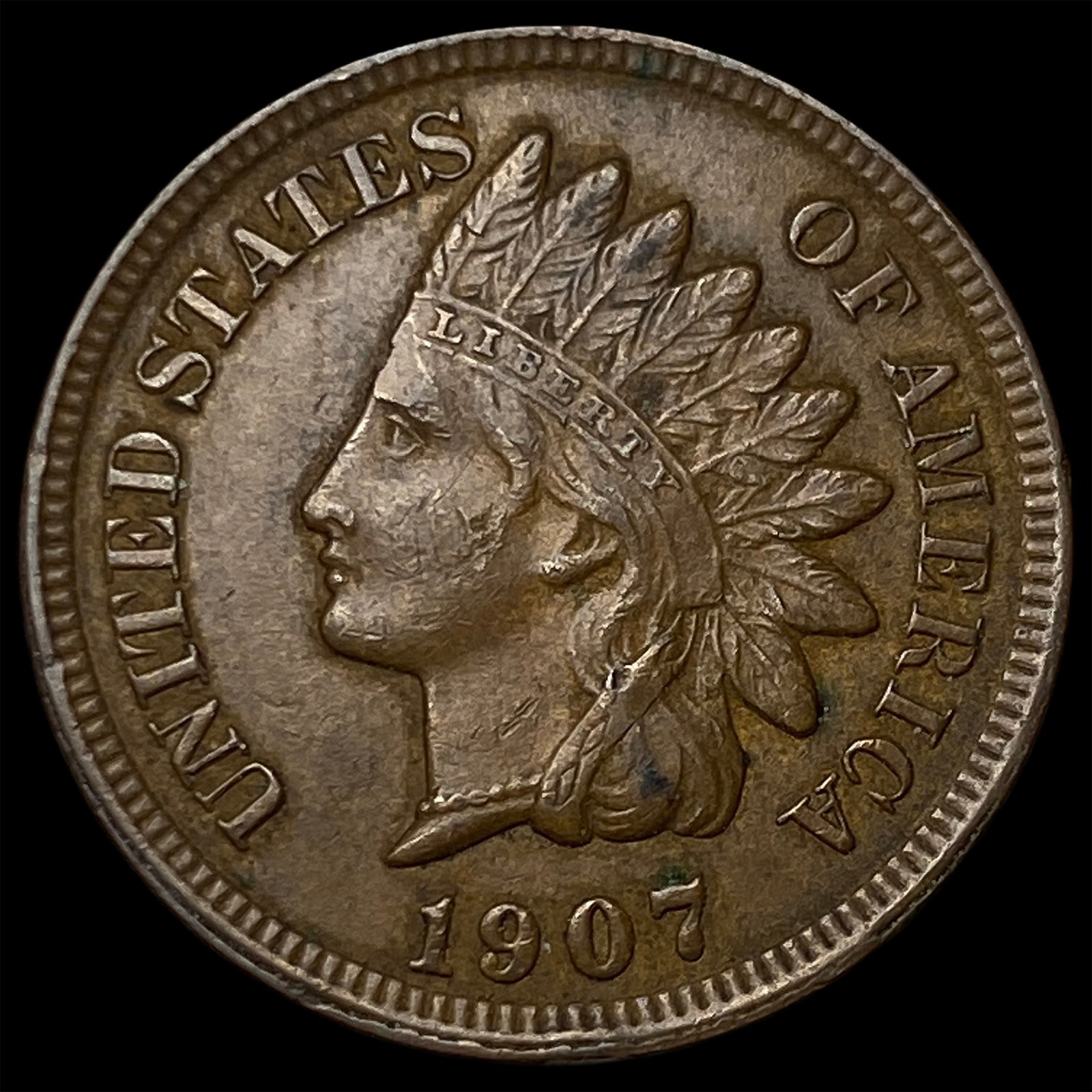 1907 Indian Head Cent CLOSELY UNCIRCULATED: 1907 Indian Head Cent CLOSELY UNCIRCULATED