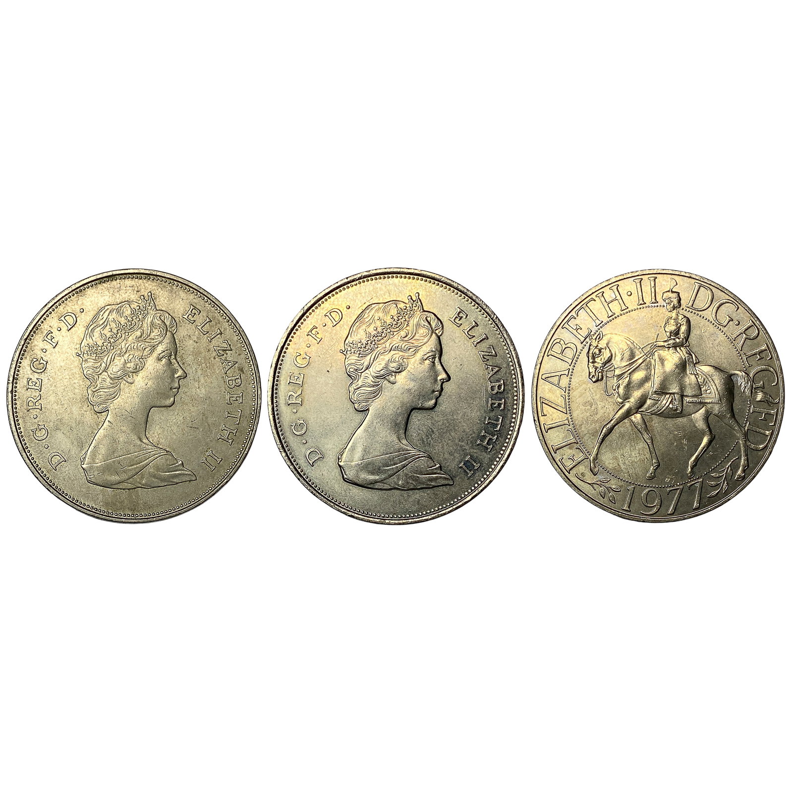[3 Coins] 1977-1981 U.K. 25 Pence Lot (1 of 2)