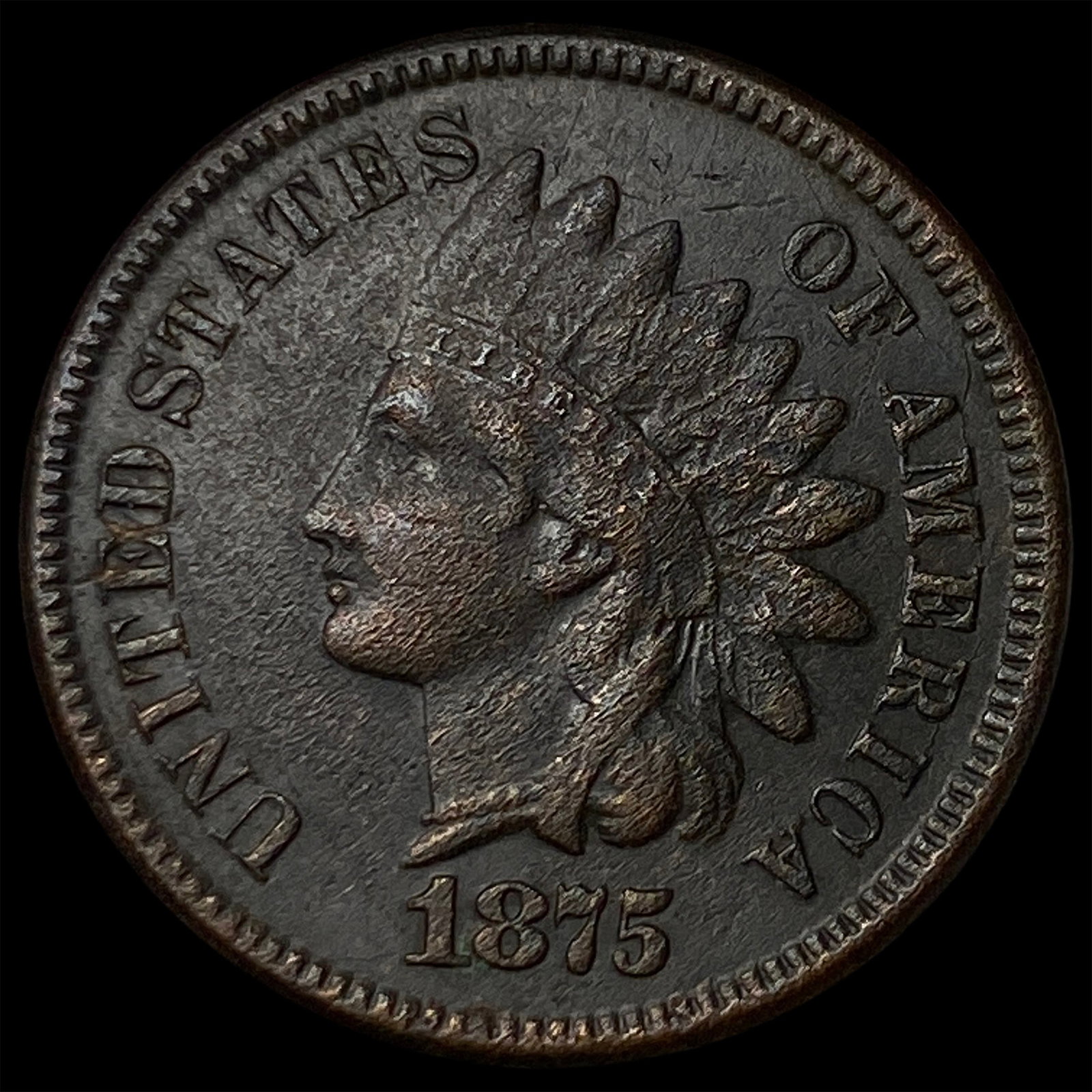 1875 Indian Head Cent NEARLY UNCIRCULATED: 1875 Indian Head Cent NEARLY UNCIRCULATED