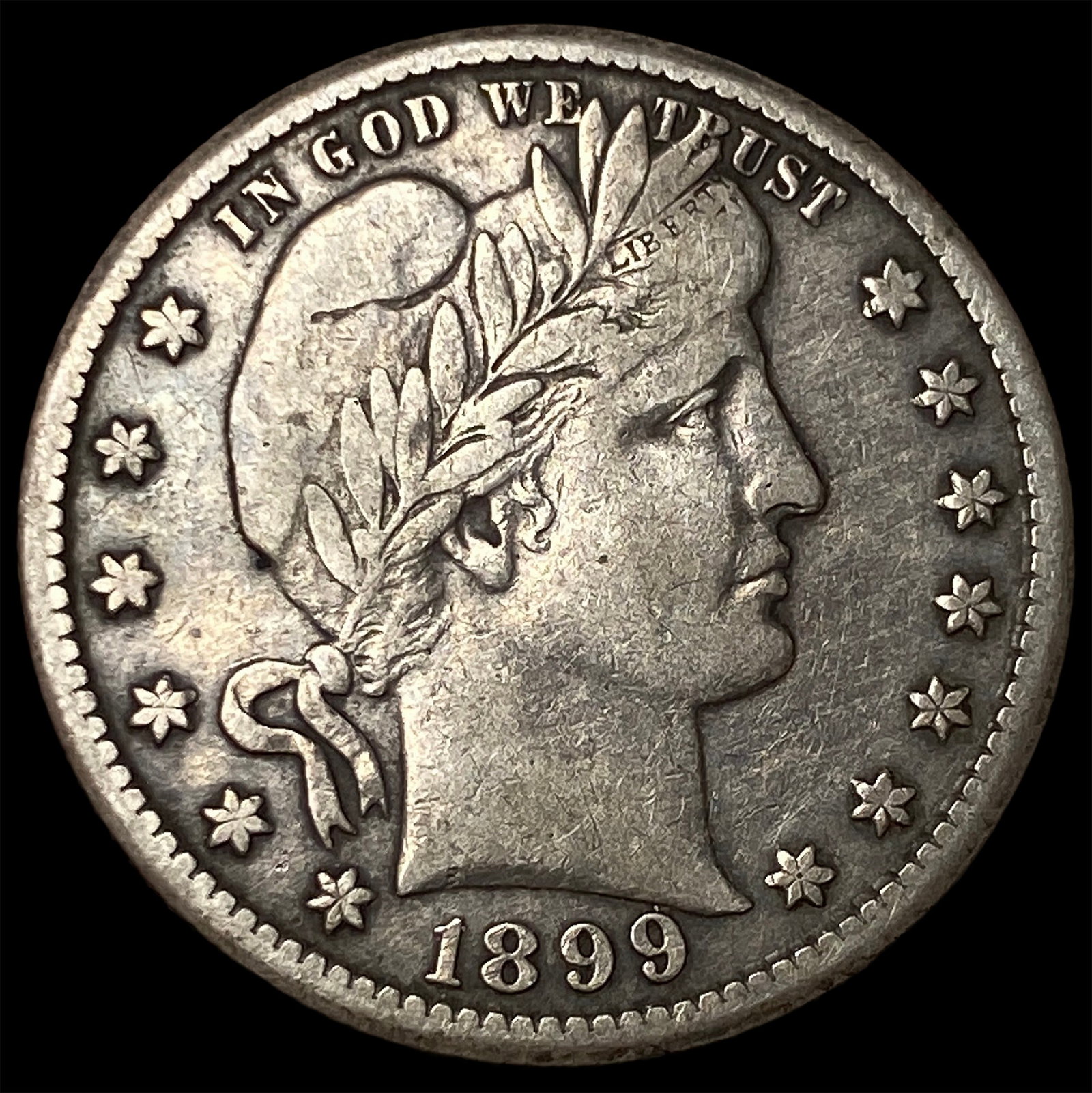 1899-S Silver Barber Quarter ABOUT UNCIRCULATED: 1899-S Silver Barber Quarter ABOUT UNCIRCULATED