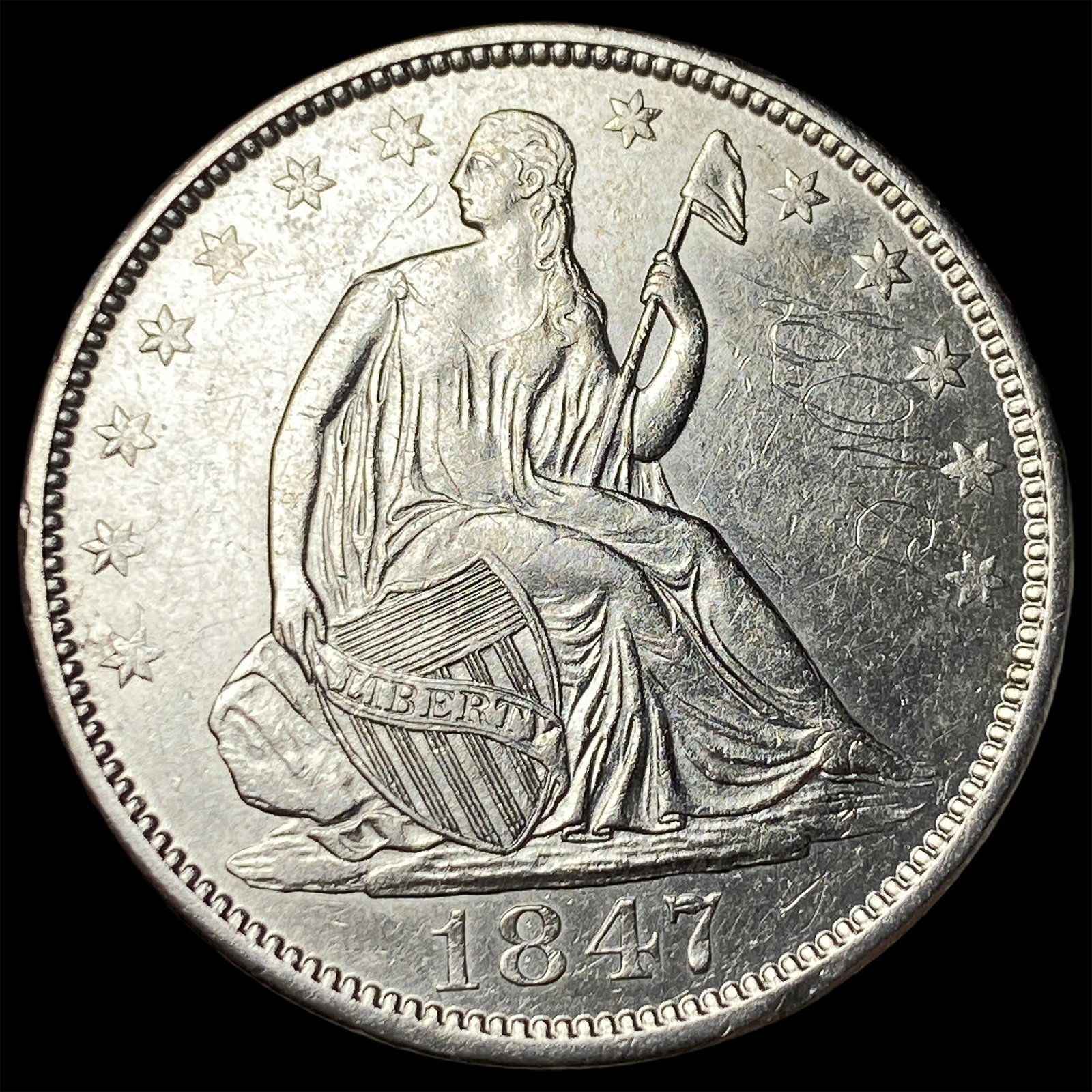 1847-O Silver Half Dollar HIGH GRADE: 1847-O Silver Half Dollar HIGH GRADE