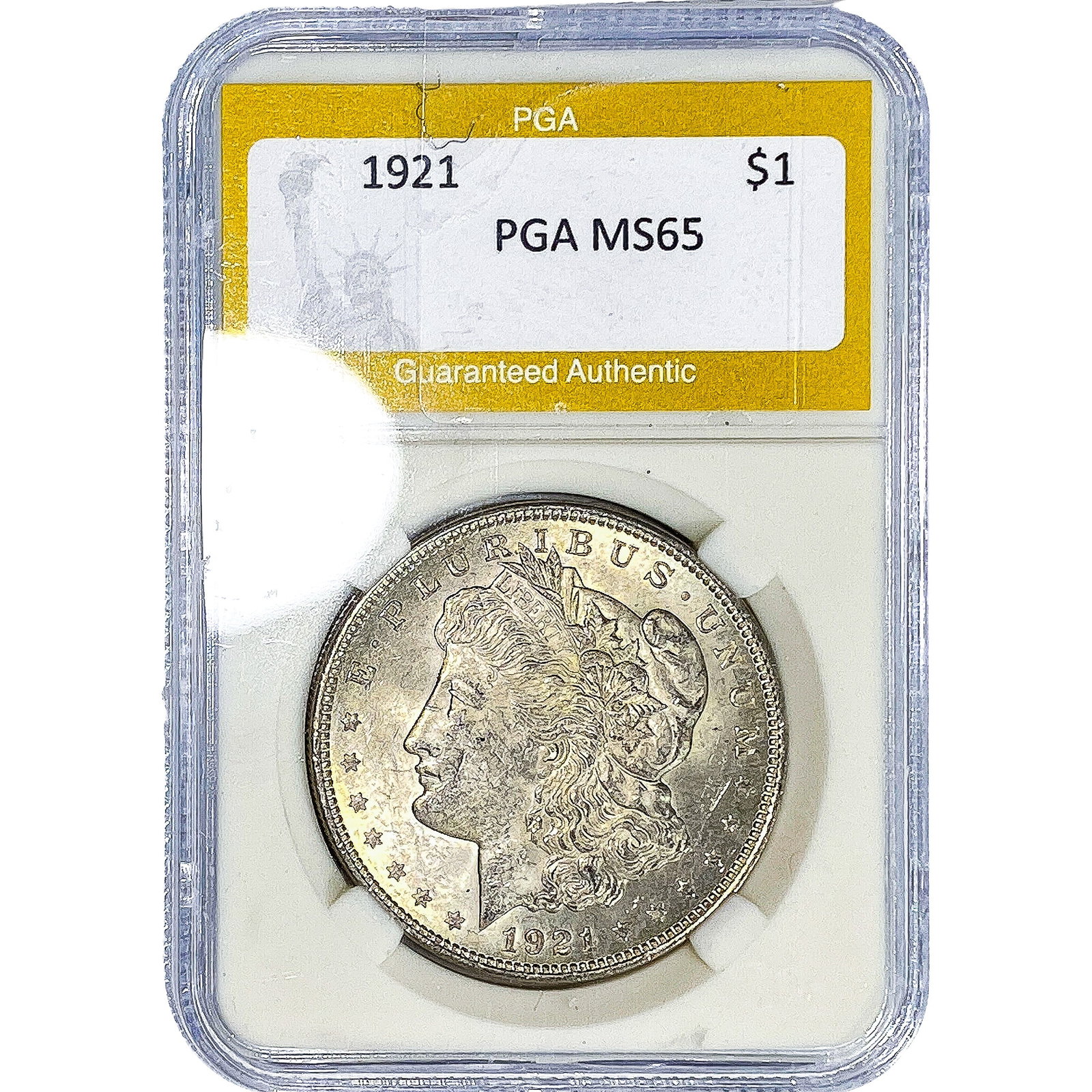 1921 Morgan Silver Dollar PGA MS65: 1921 Morgan Silver Dollar PGA MS65