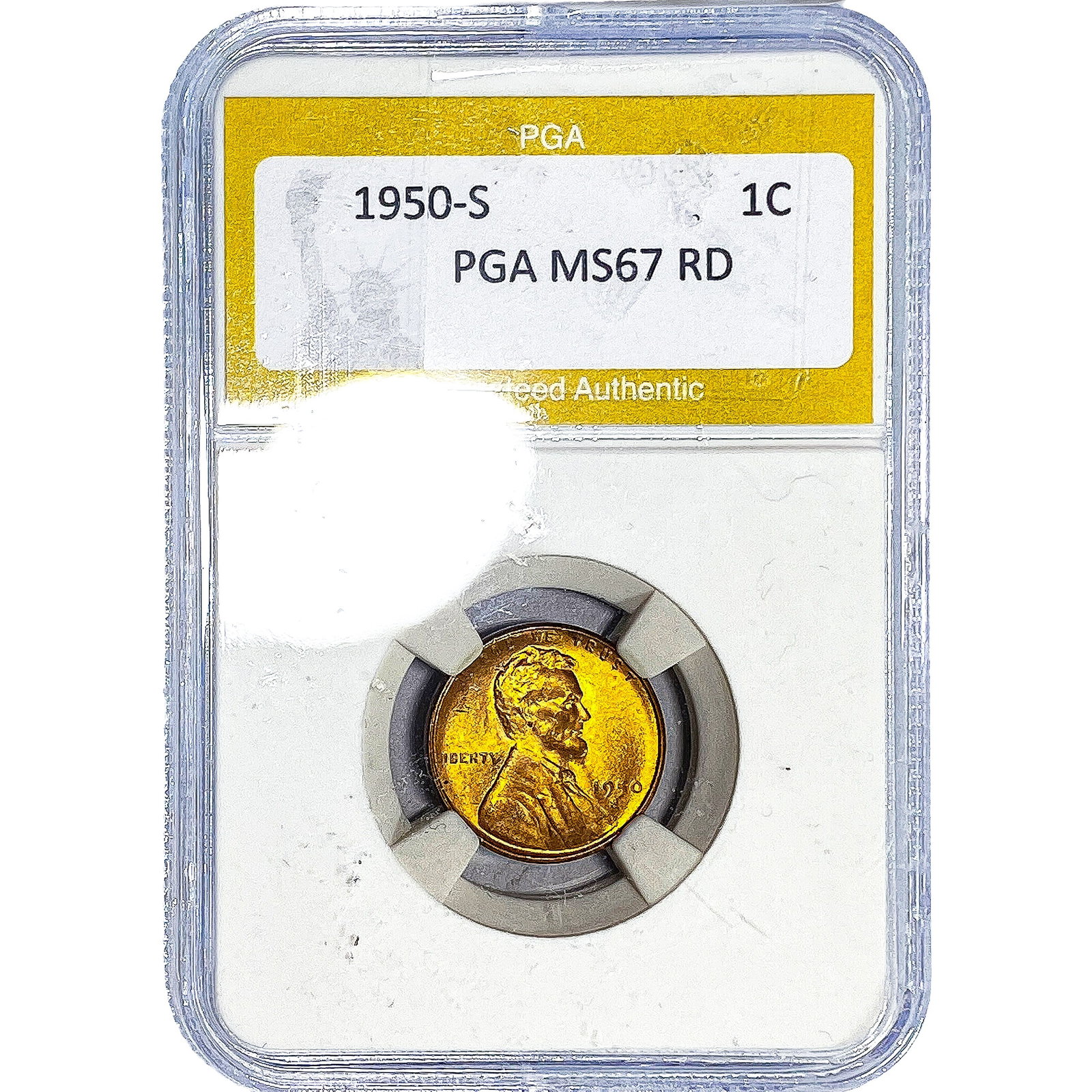 1950-S Wheat Cent PGA MS67 RD: 1950-S Wheat Cent PGA MS67 RD